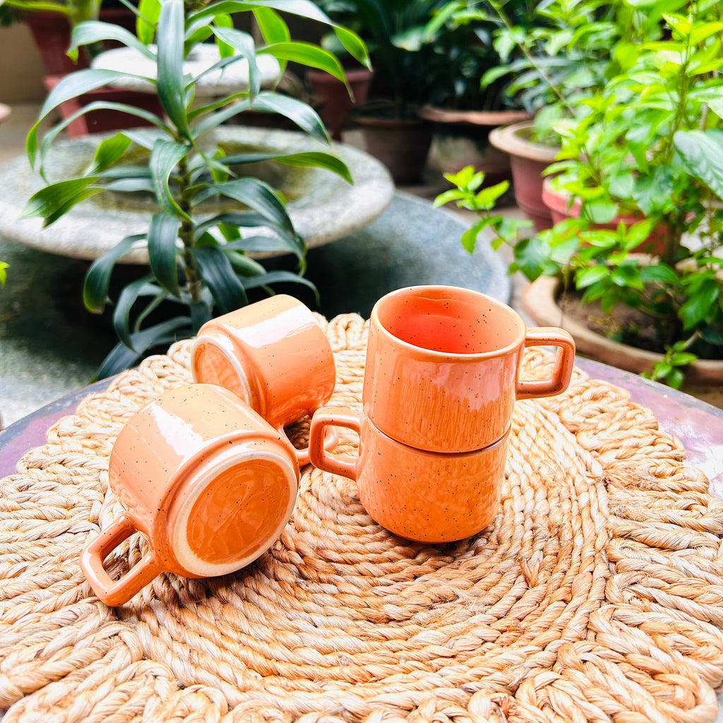 Orange Speckled Coffee - Espresso Shot Mugs