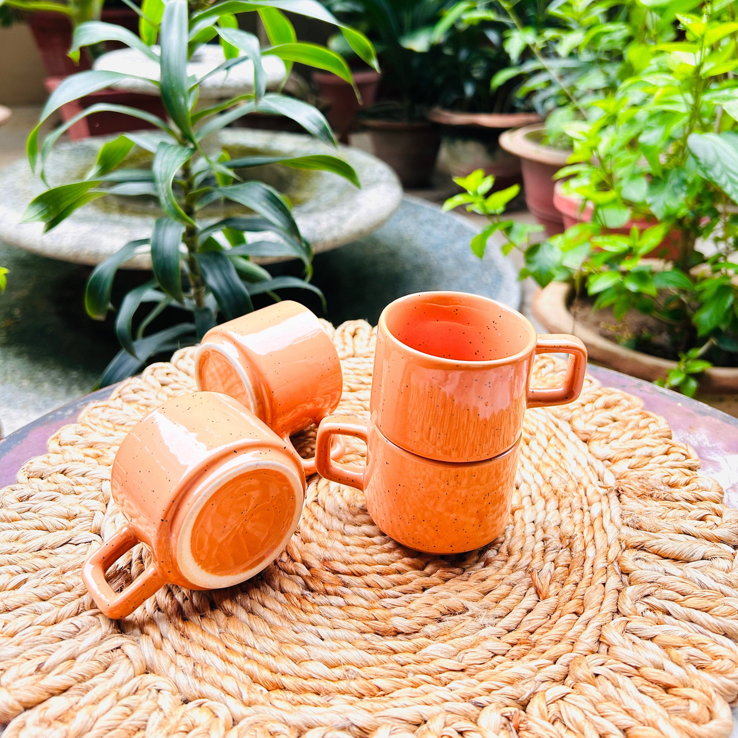 Orange Speckled Coffee - Espresso Shot Mugs