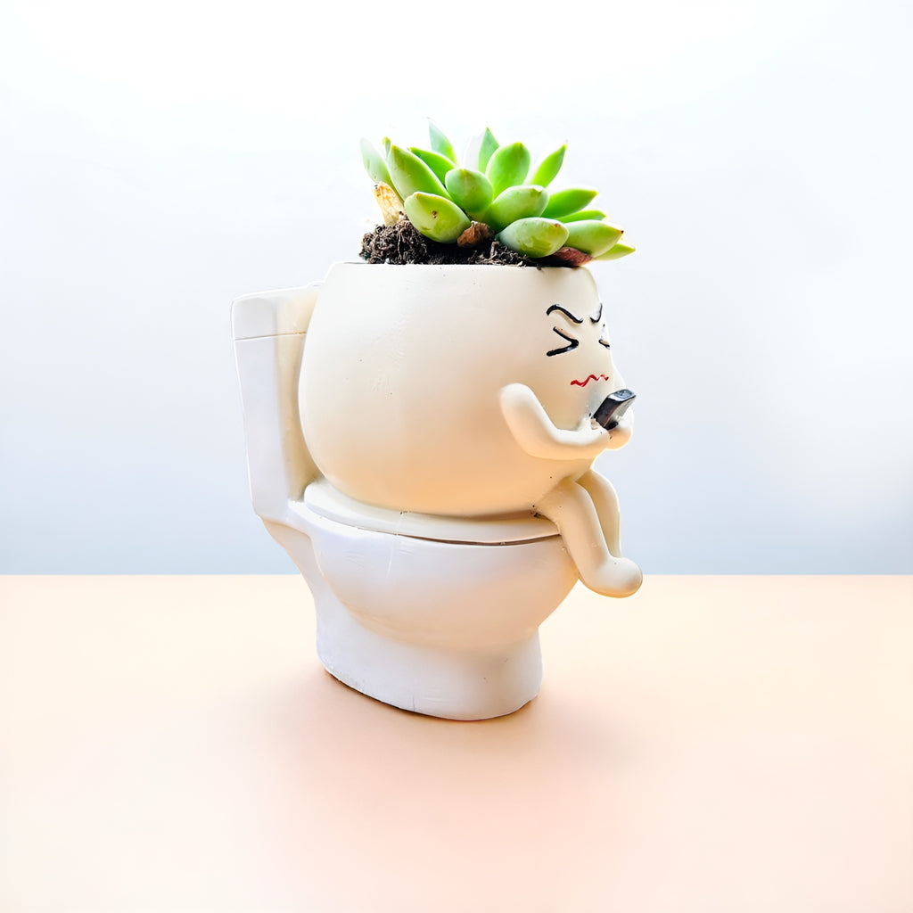 Potty Time Handmade Quirky Table Top Planter