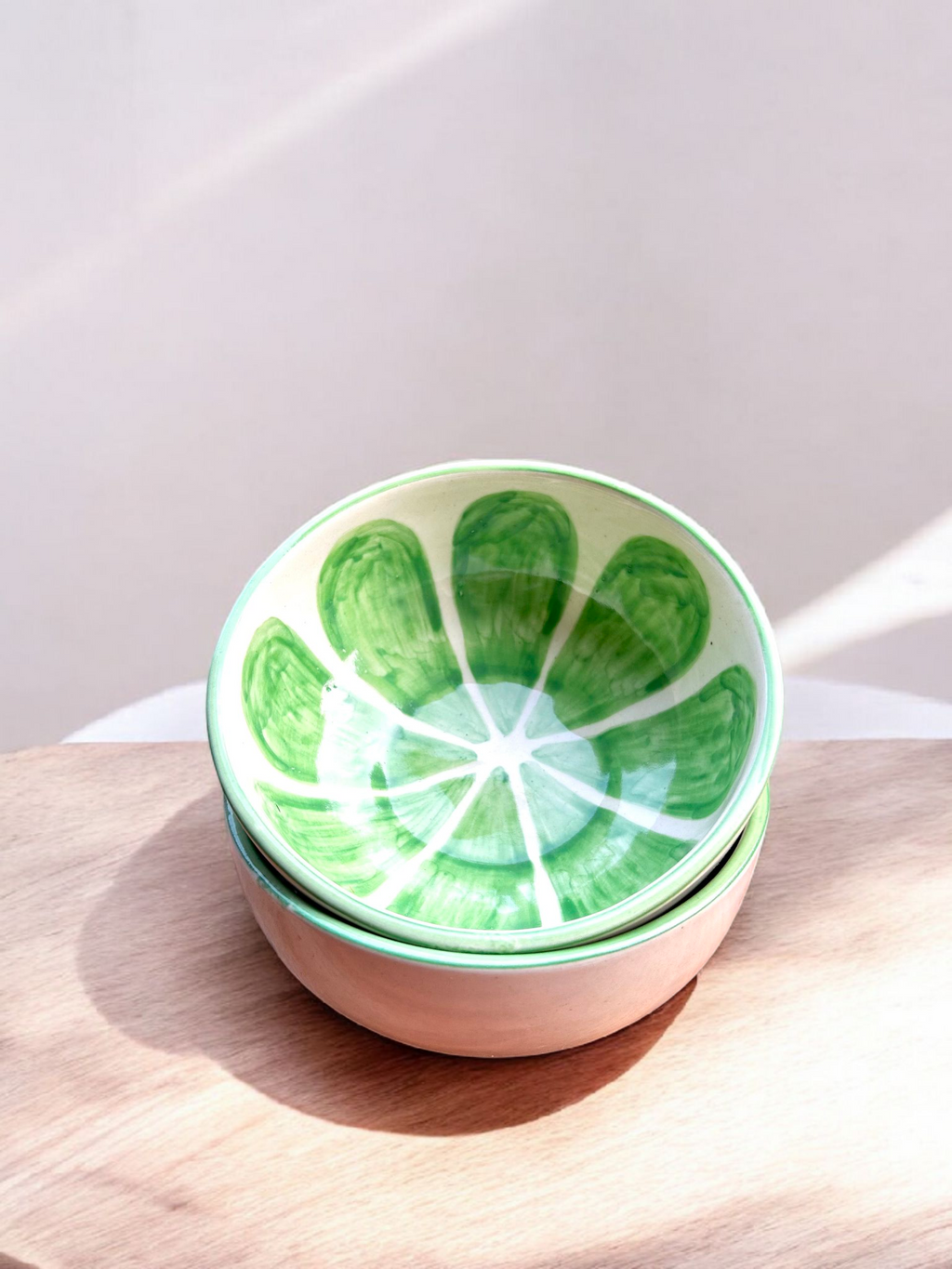 Green Citrus Handcrafted Ceramic Bowl Set