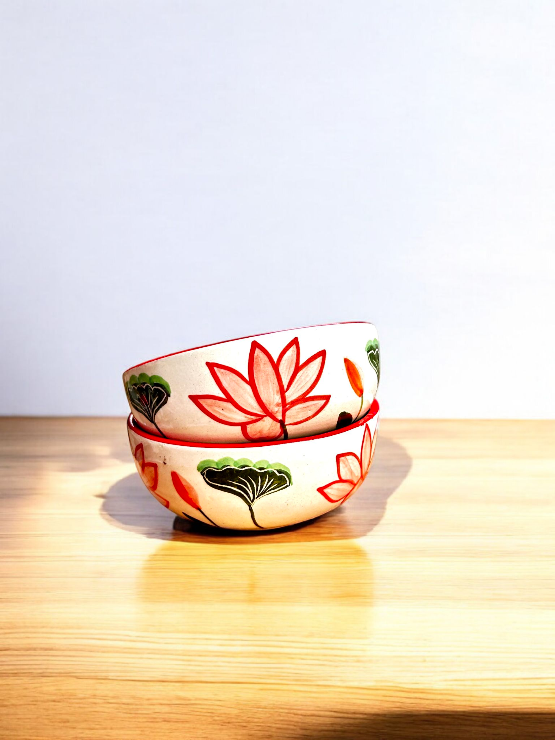 Lotus Bloom Handcrafted Ceramic Bowl Set