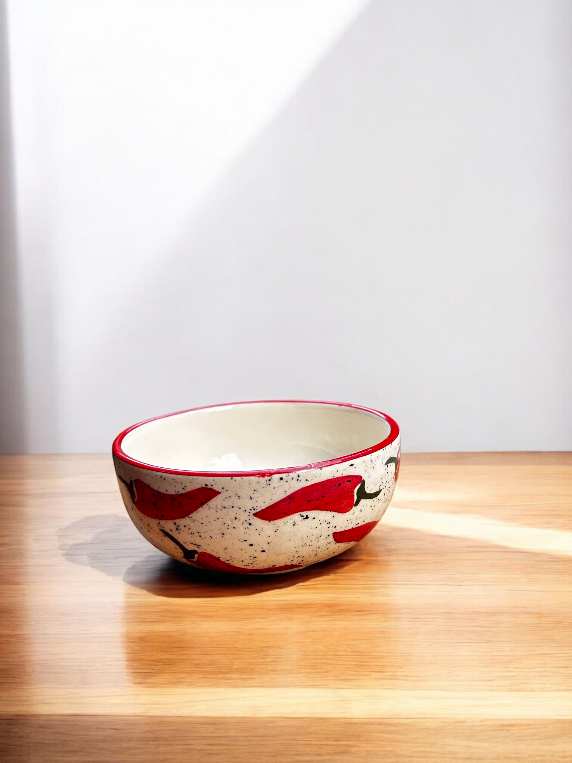 Spice Pop Collection – Hand-Painted Chili Pattern Ceramic Bowls (1Pc.)