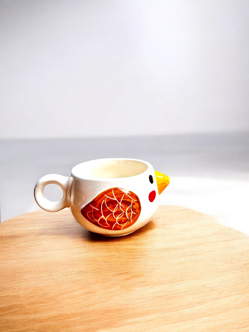 Handcrafted Bird Face Ceramic Mug Set