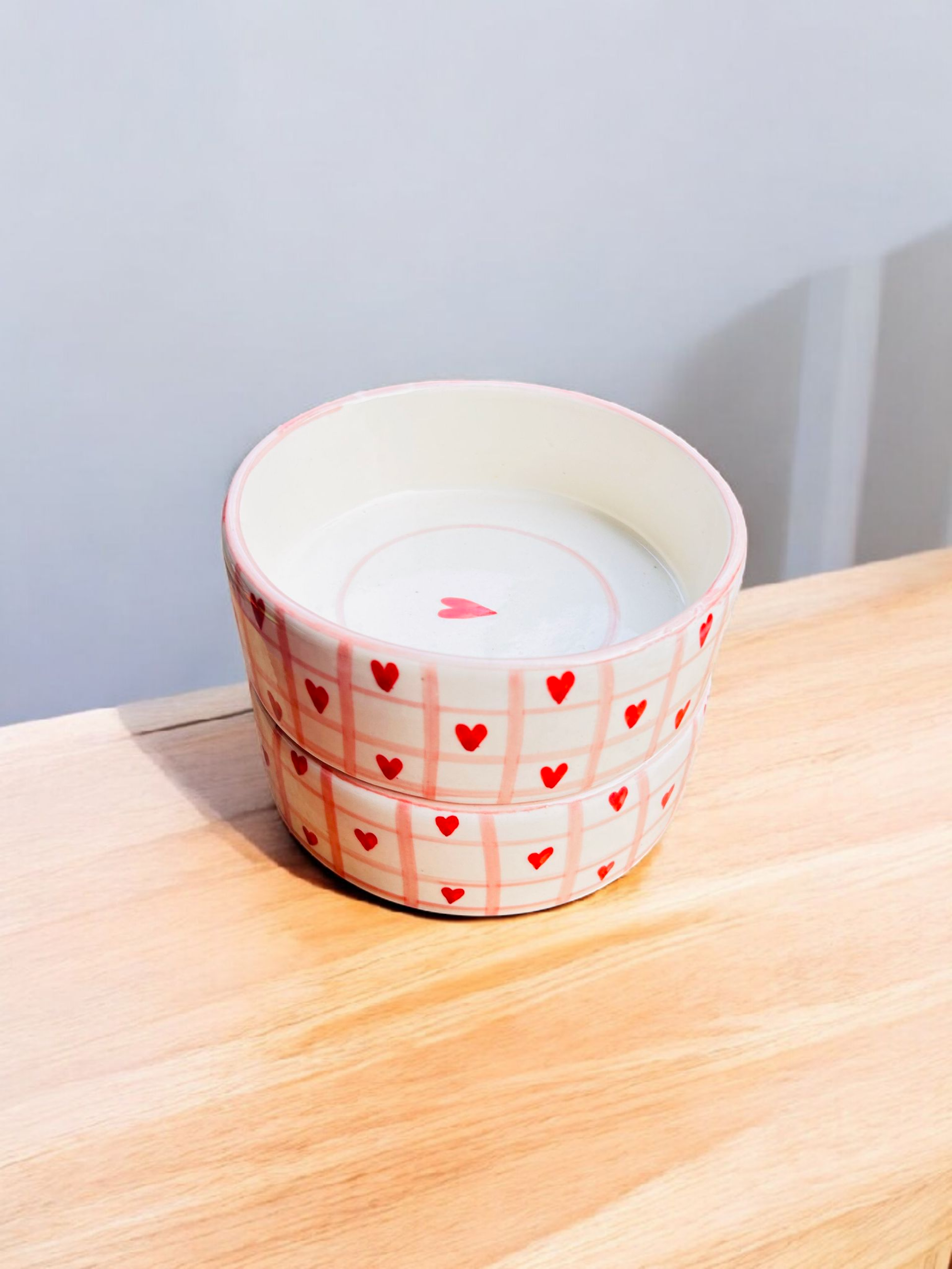 Red Hearts Ceramic Snack & Dessert Bowls (1 Pc.)