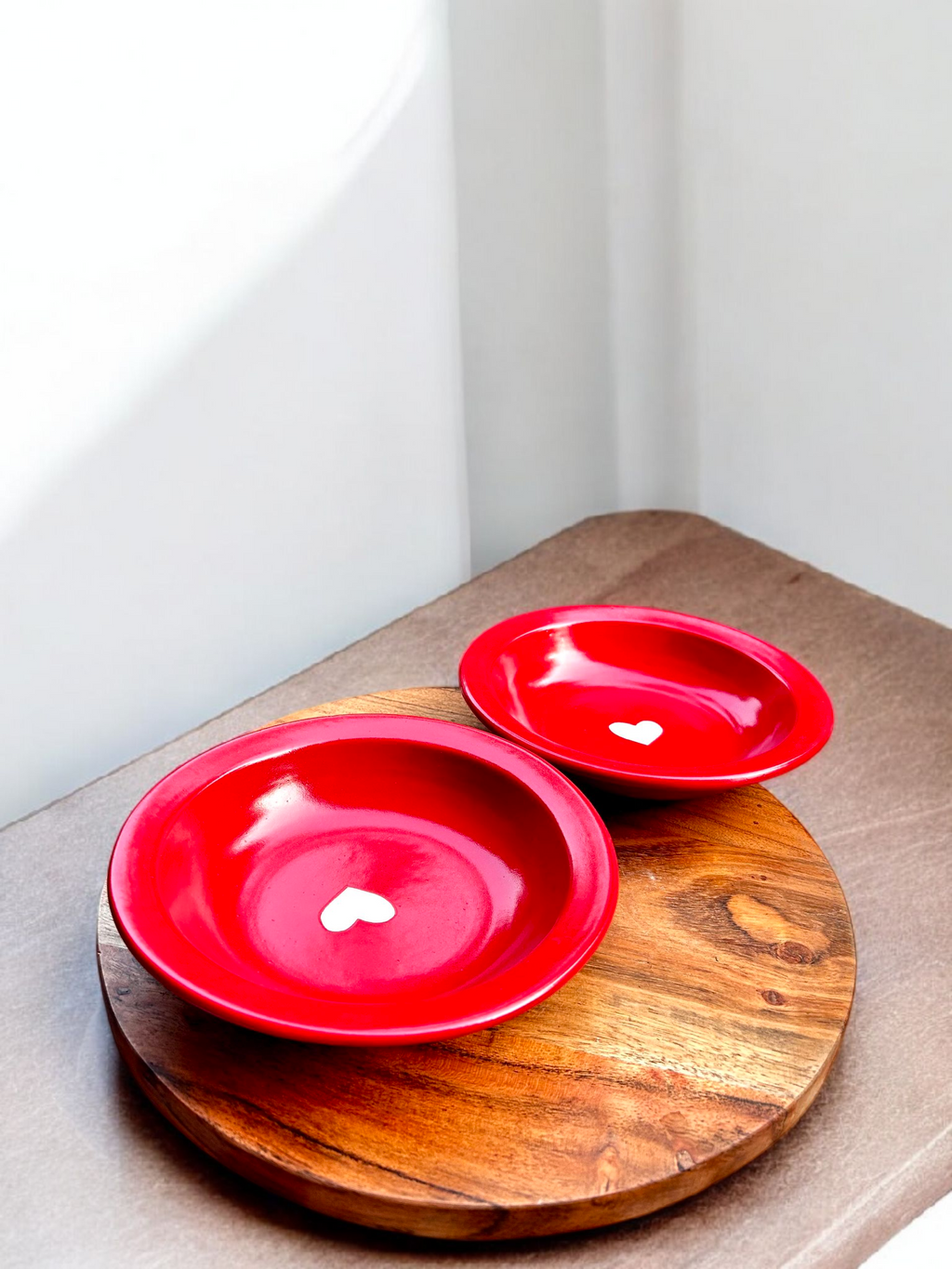 Scarlet Heart Ceramic Pasta Plate ❤️ (Set of 2)