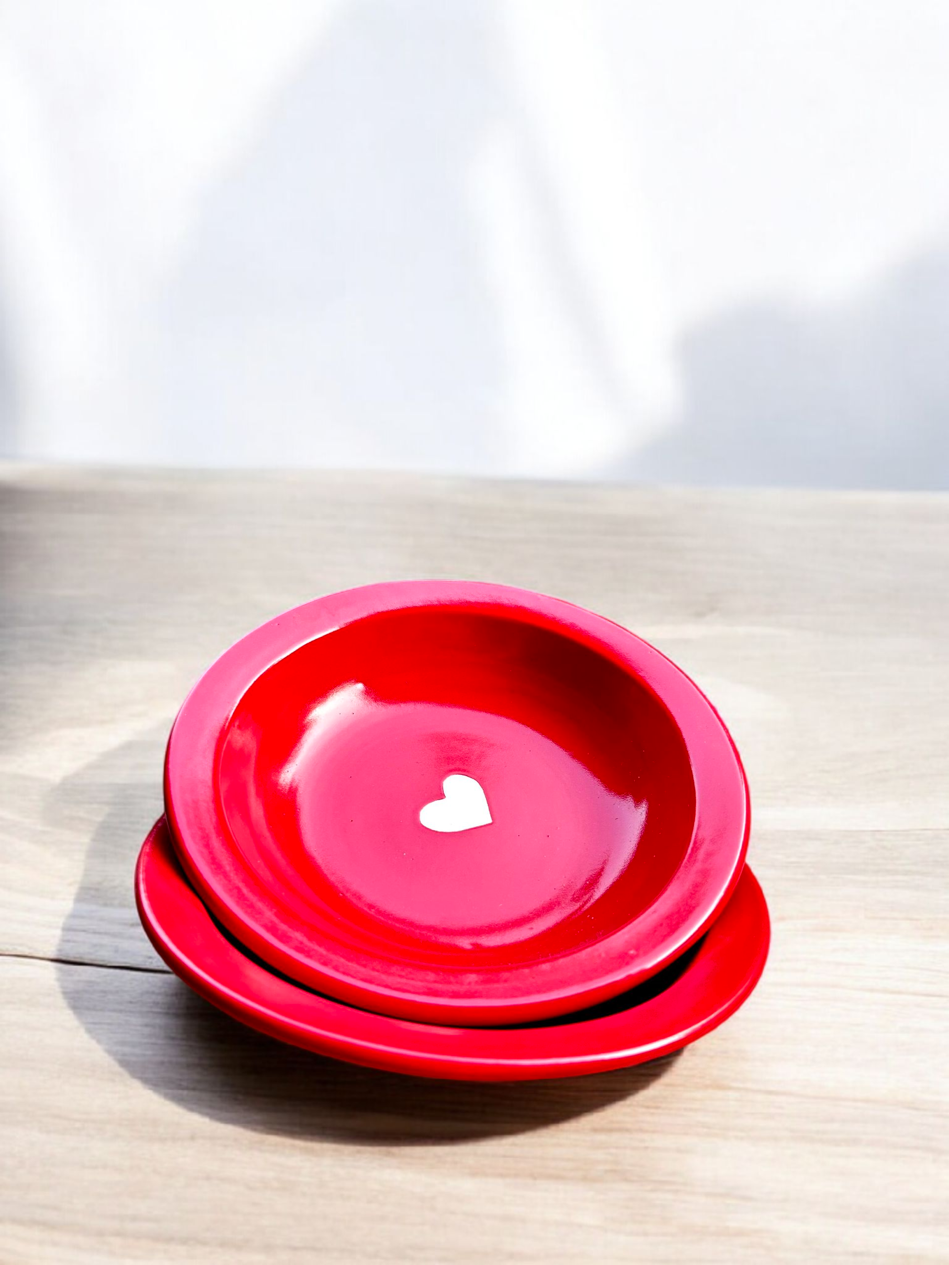 Scarlet Heart Ceramic Pasta Plate ❤️ (1 Pc.)