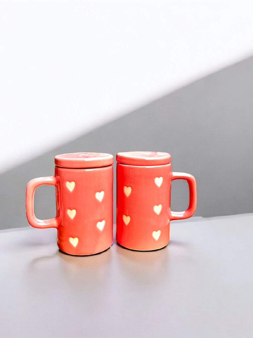 Blush Heart Mug With Lid