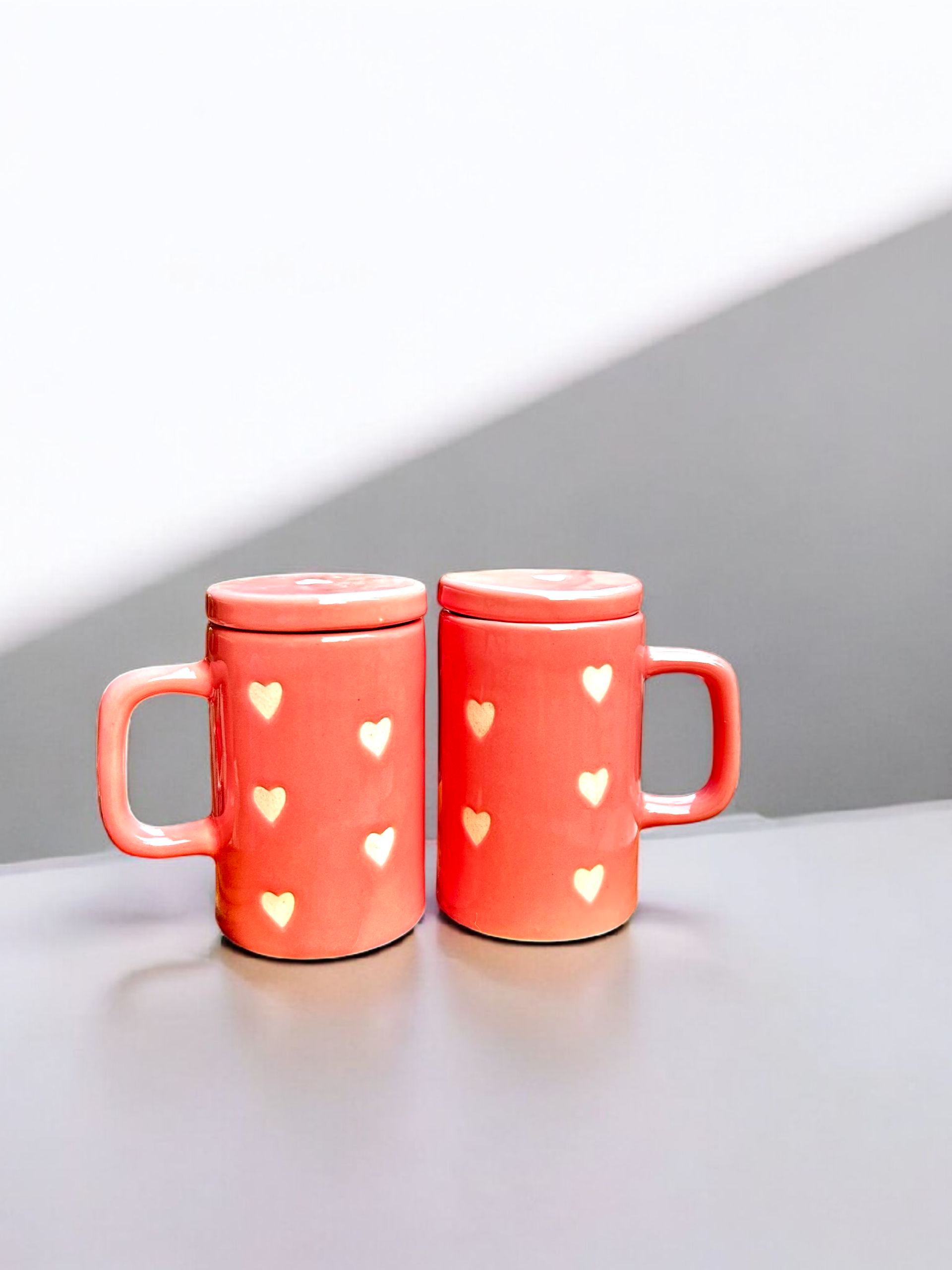 Blush Heart Mug With Lid