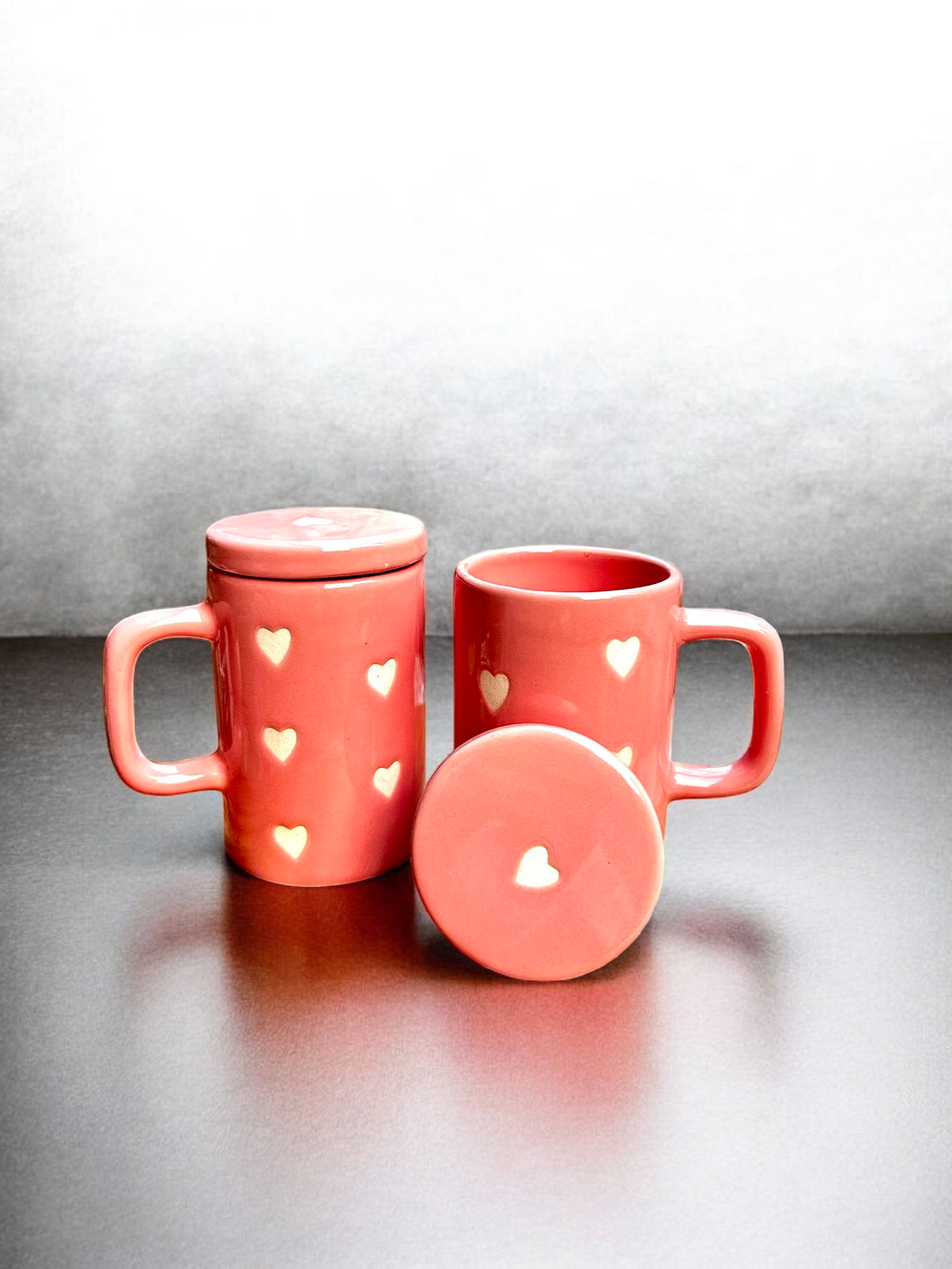 Blush Heart Mug With Lid