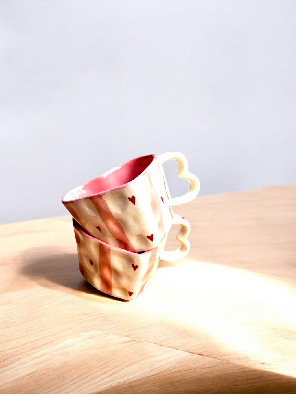 Blush Heart Mug — Handcrafted Heart-Shaped Ceramic Mug