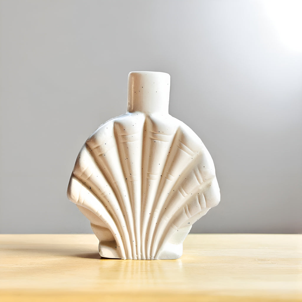 Coastal Calm Shell Ceramic Vase