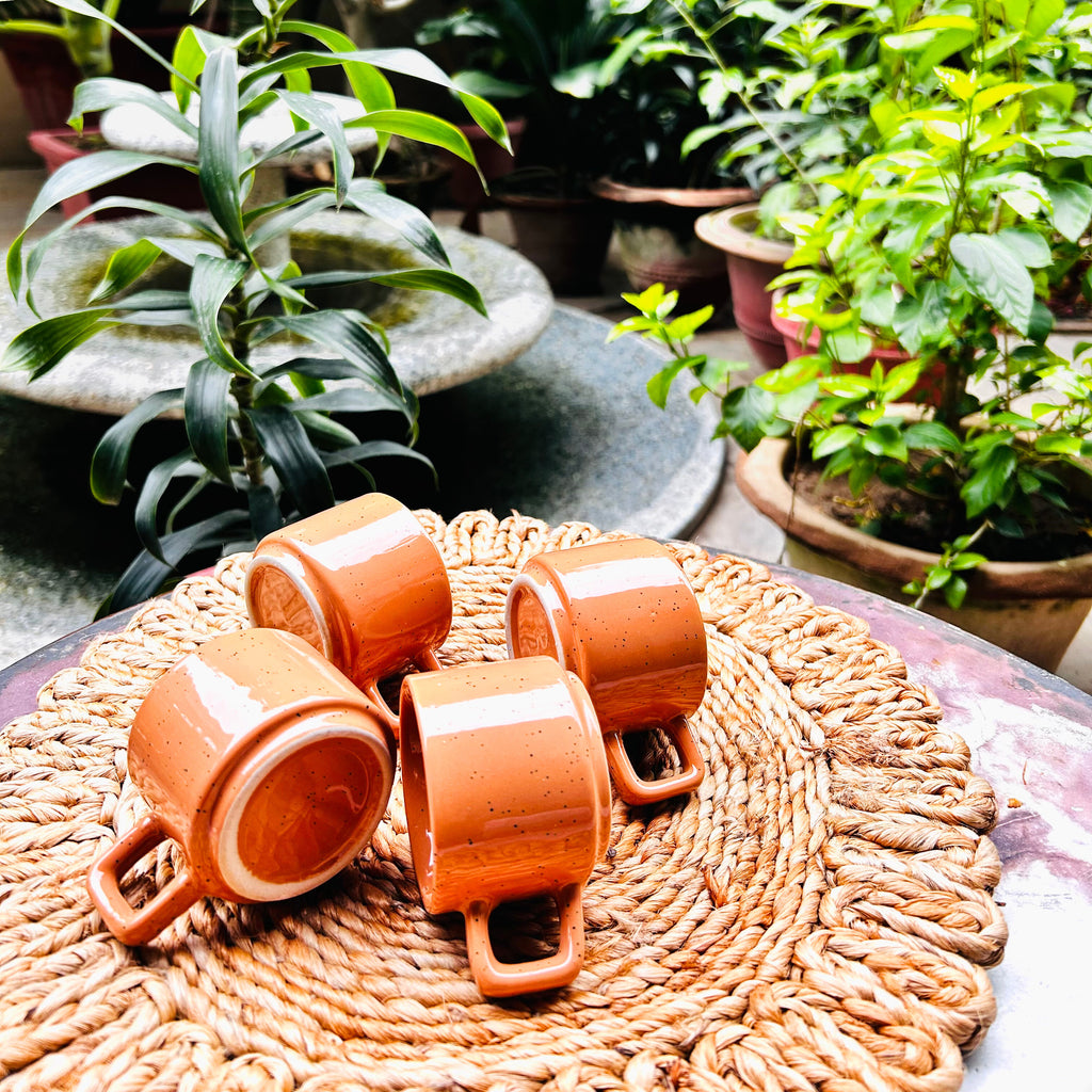 Orange Speckled Coffee - Espresso Shot Mugs