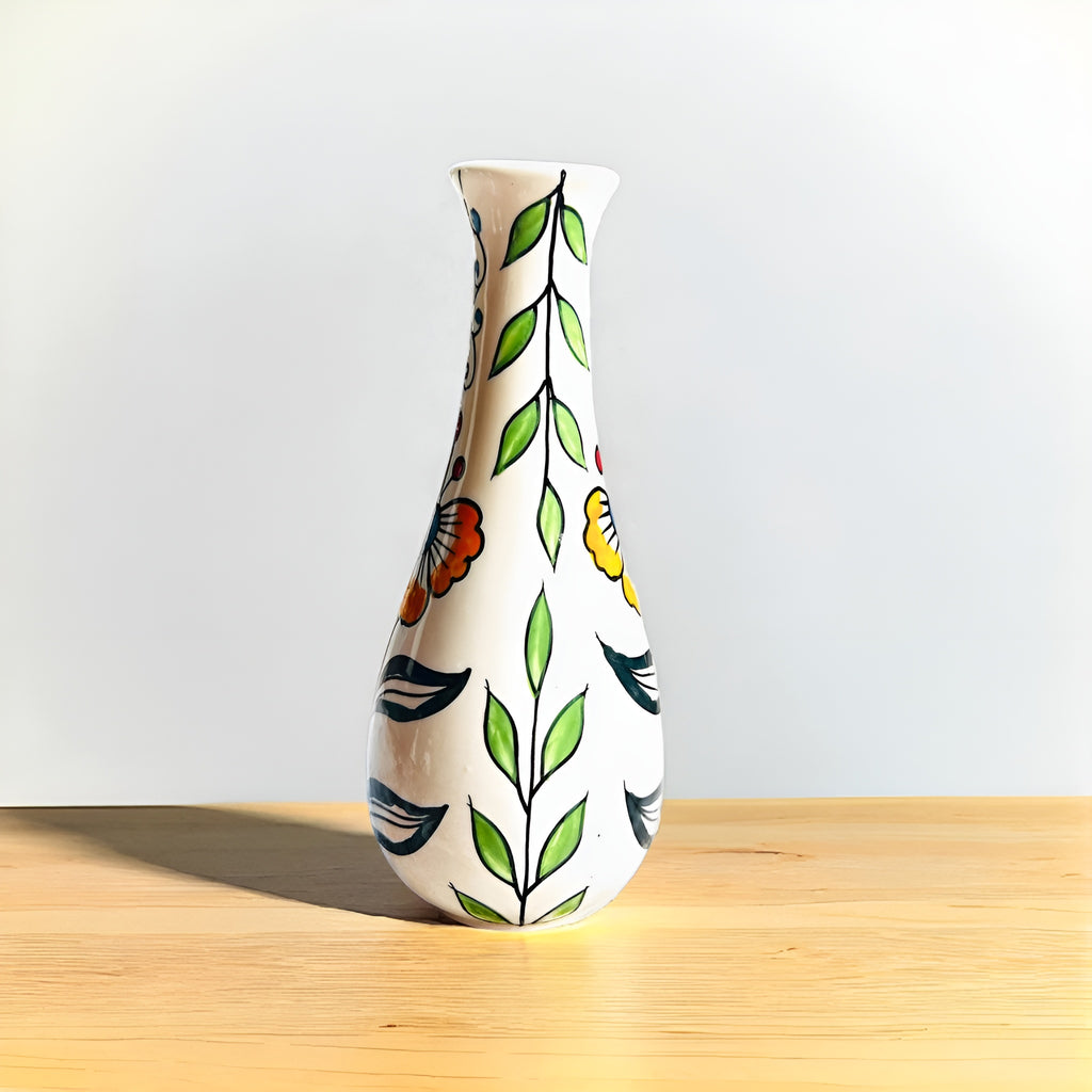 BloomTrail Hand-Painted Ceramic Vase