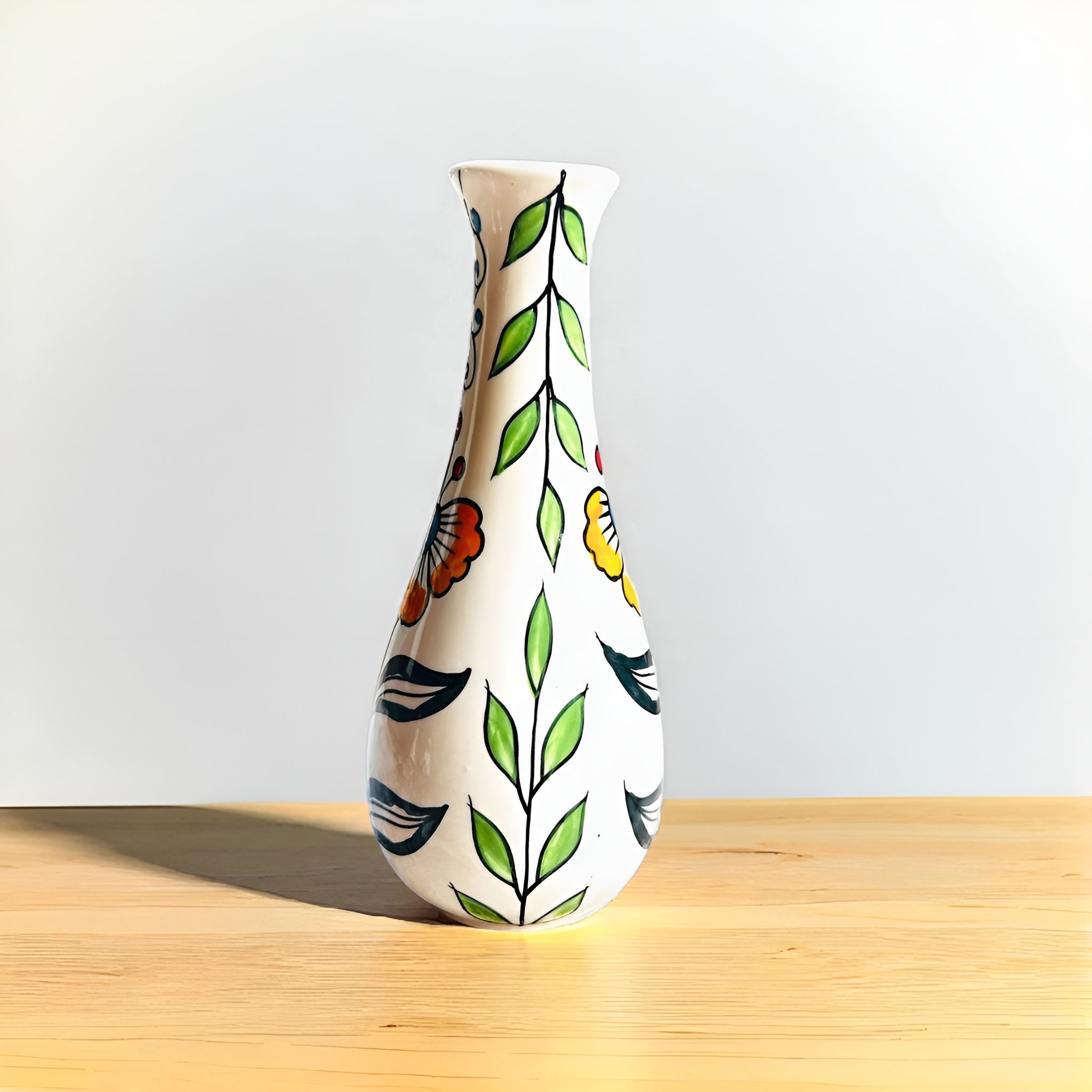 BloomTrail Hand-Painted Ceramic Vase
