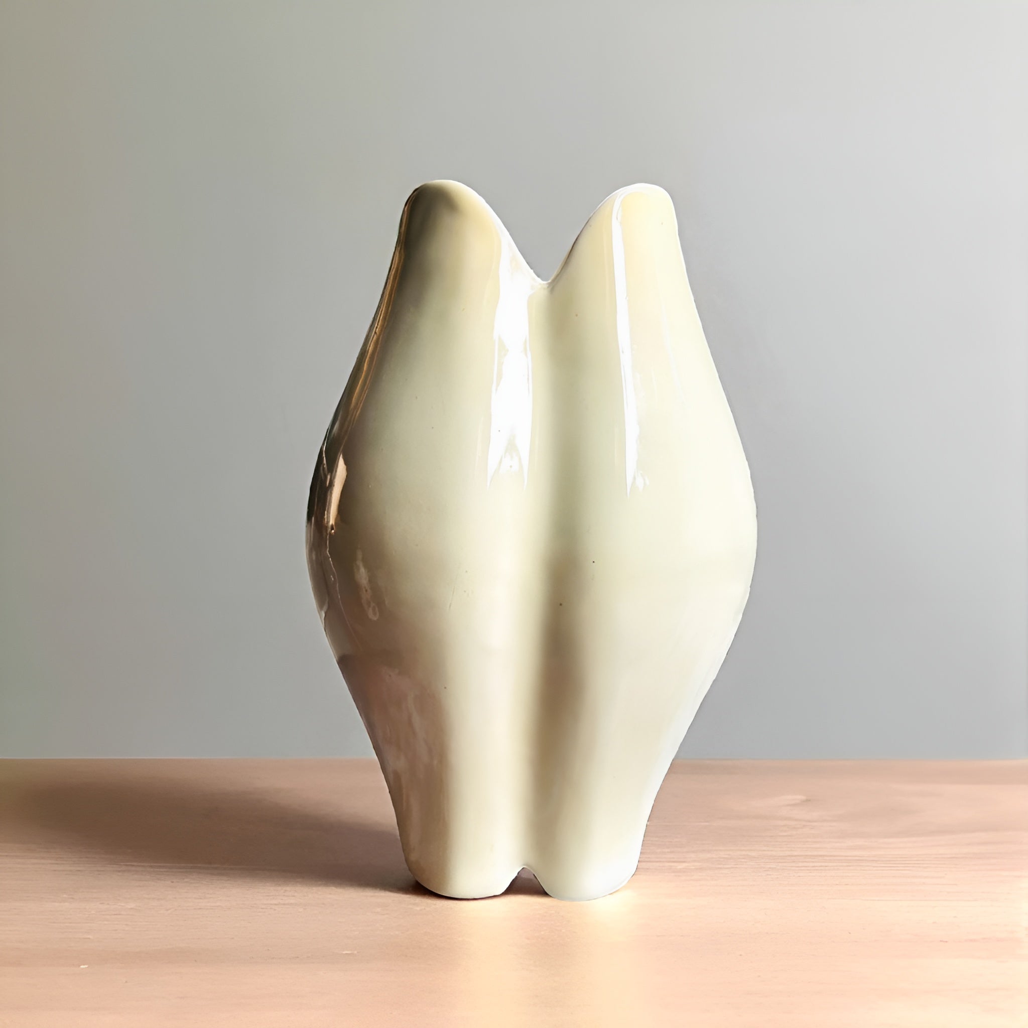 Ivory Wave Lotus Ceramic Vase
