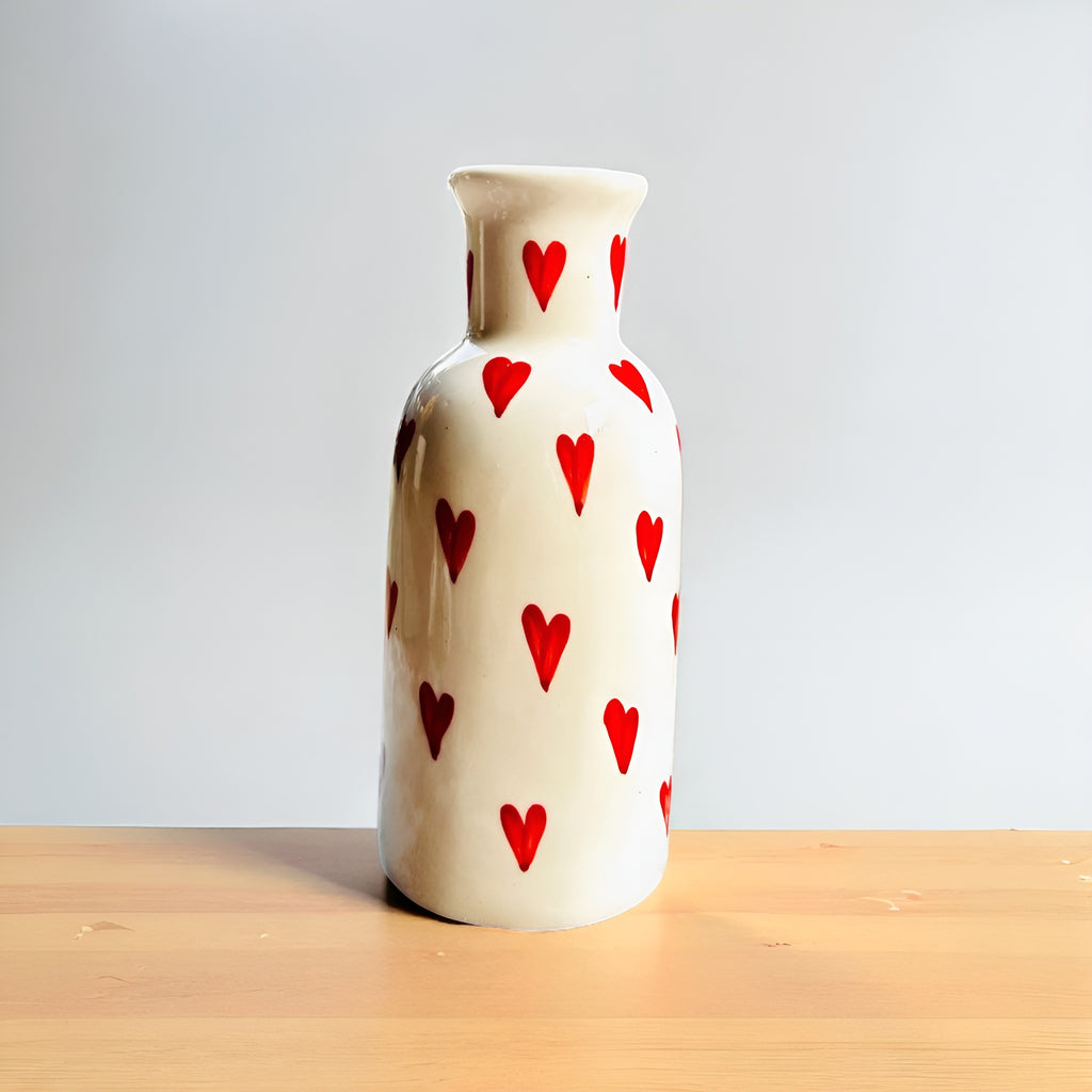Heartsong Hand-Painted Ceramic Vase