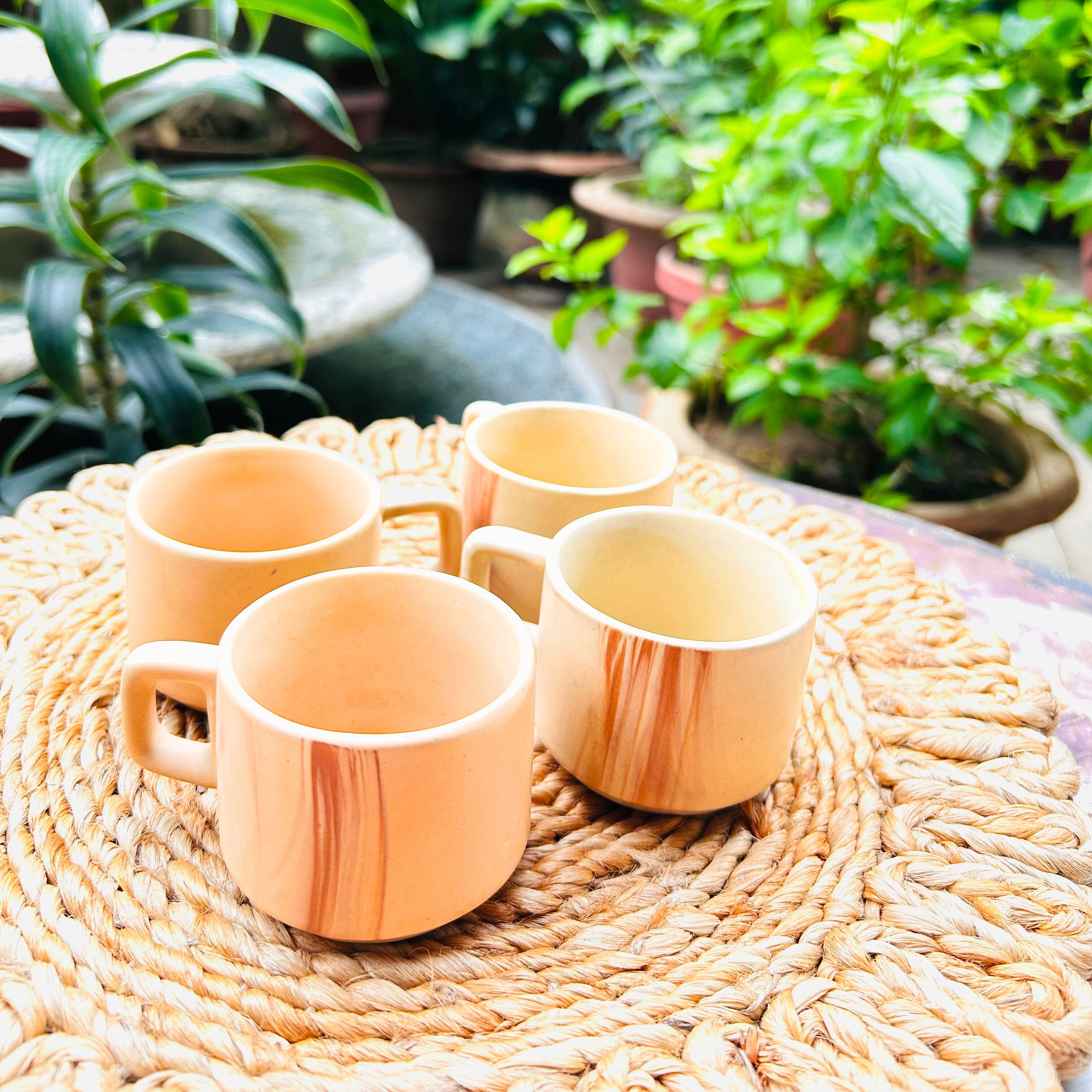 Marbled Clay Finish Coffee/Espresso Shot Mugs