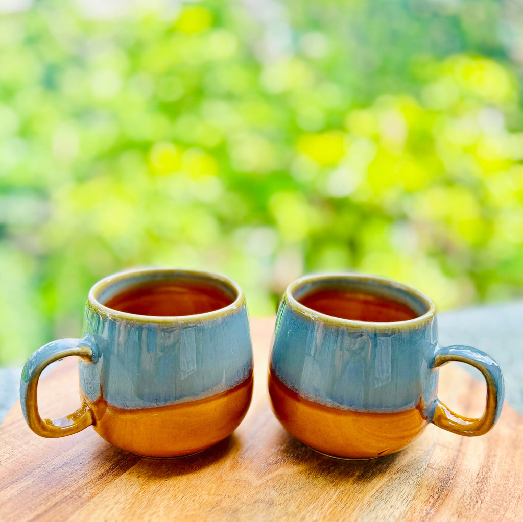 Grey & Mustard Two-Tone - Handmade Ceramic Coffee Mug 330 ml