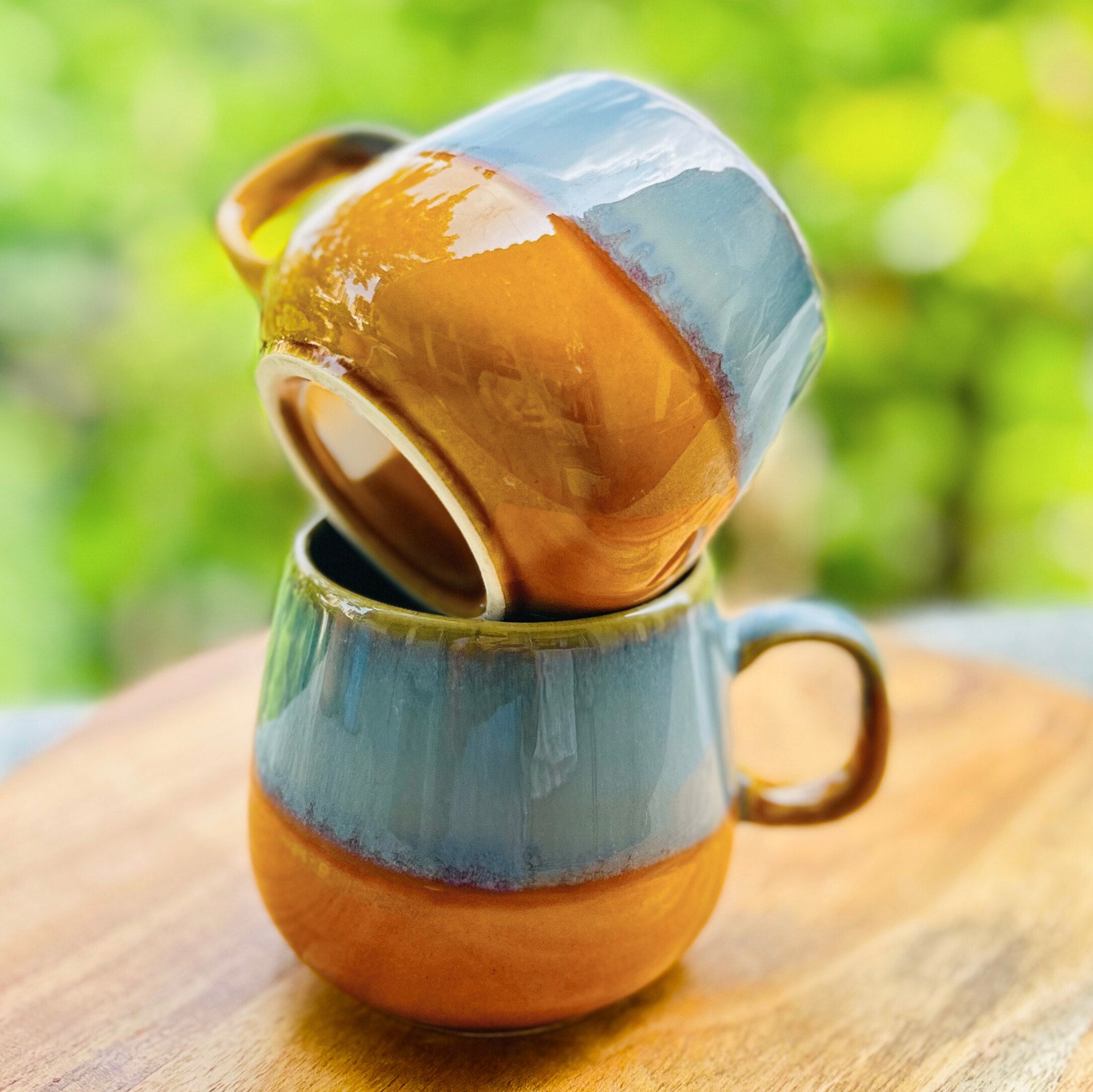 Grey & Mustard Two-Tone - Handmade Ceramic Coffee Mug 330 ml