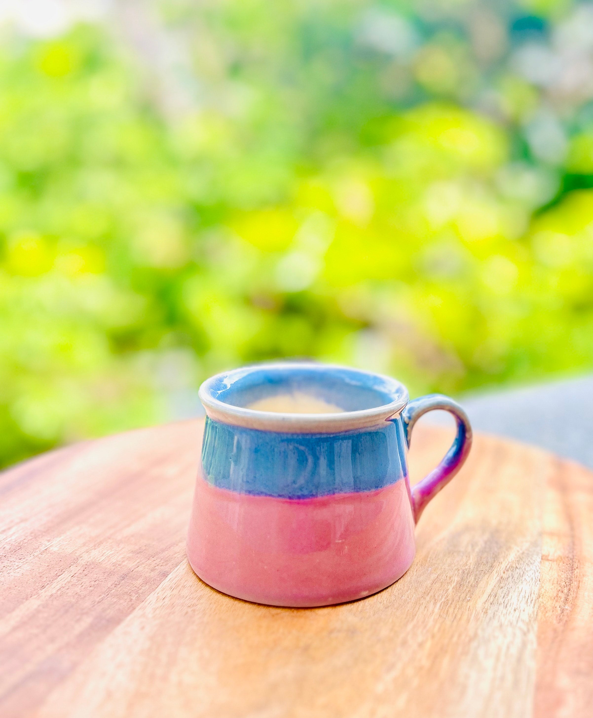Pastel Blue & Pink Two-Tone - Handmade Ceramic Coffee Mug - 300 ml