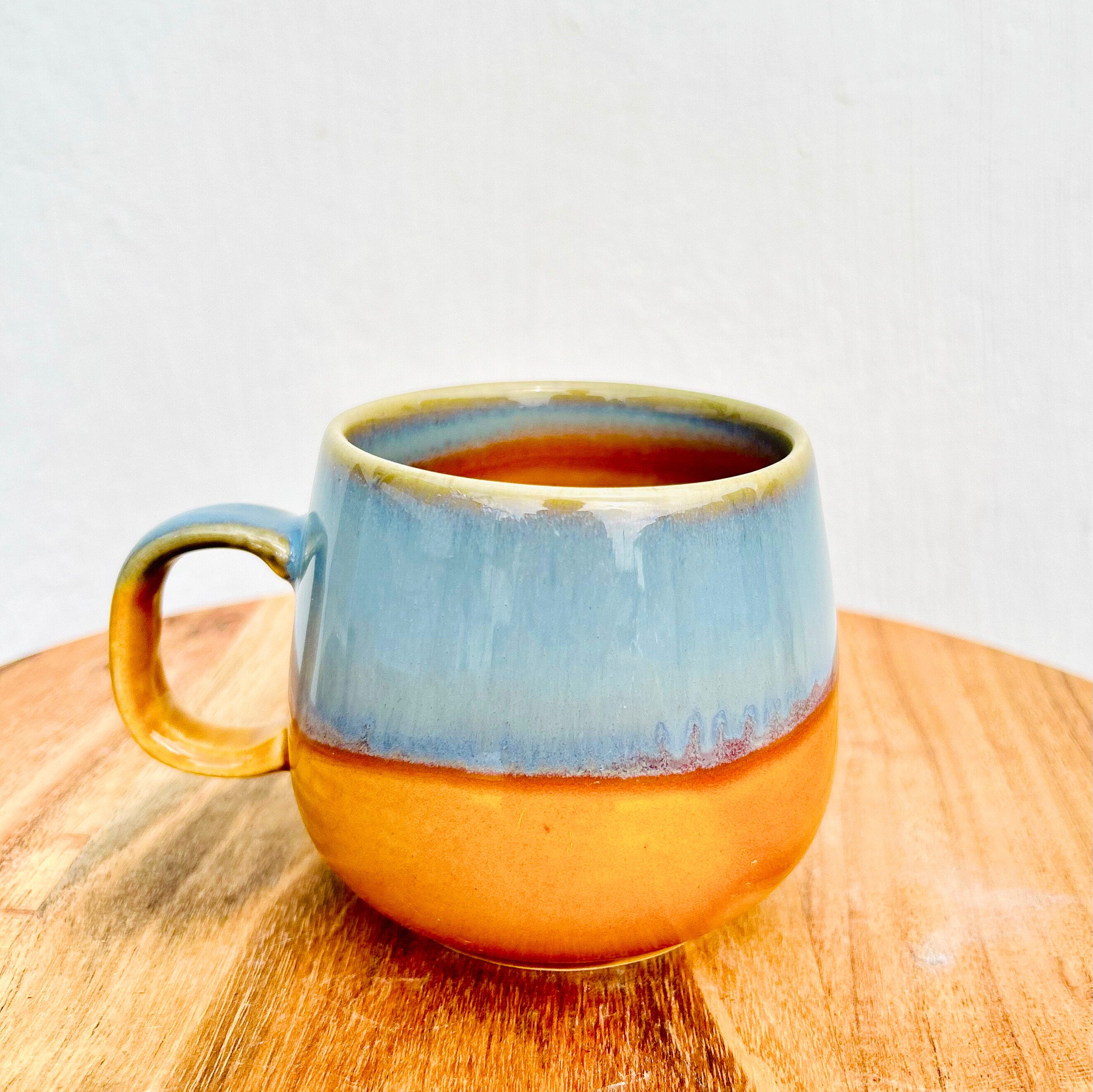 Grey & Mustard Two-Tone - Handmade Ceramic Coffee Mug 330 ml