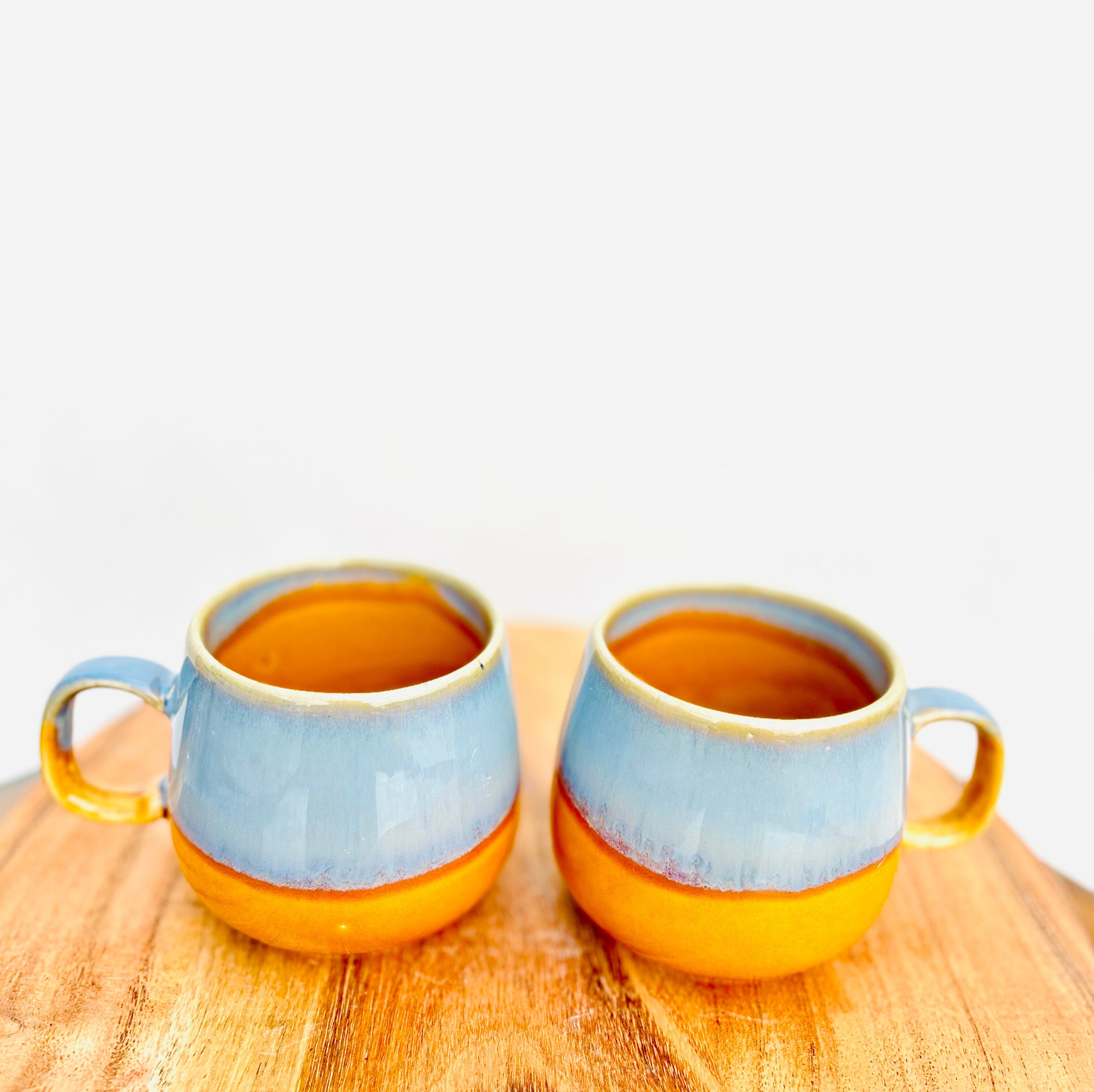 Grey & Mustard Two-Tone - Handmade Ceramic Coffee Mug 330 ml
