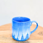 Blue & White Gradient Glaze Glossy Hand Painted - Handmade Ceramic Coffee Mug 260 ml