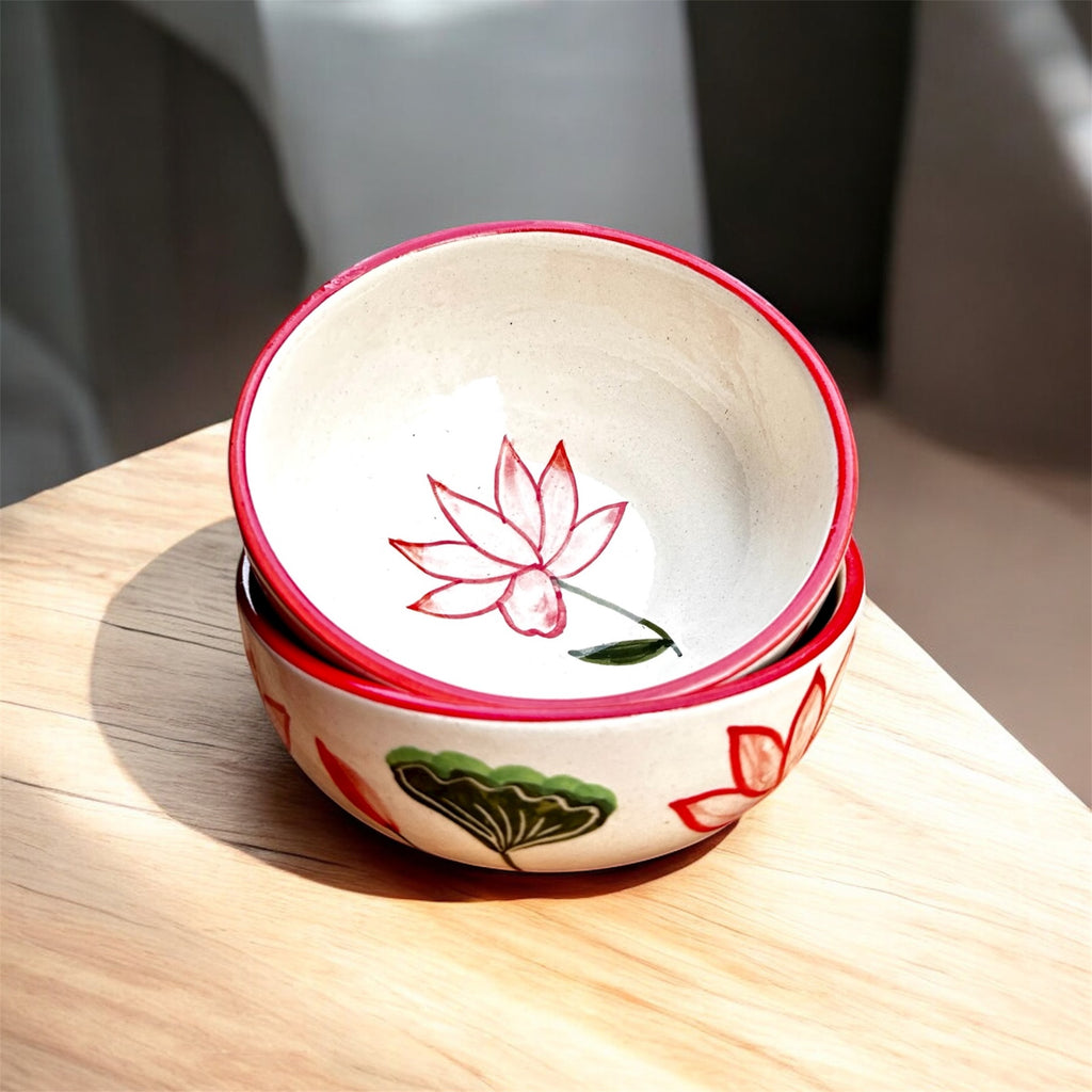 Lotus Bloom Handcrafted Ceramic Bowl Set