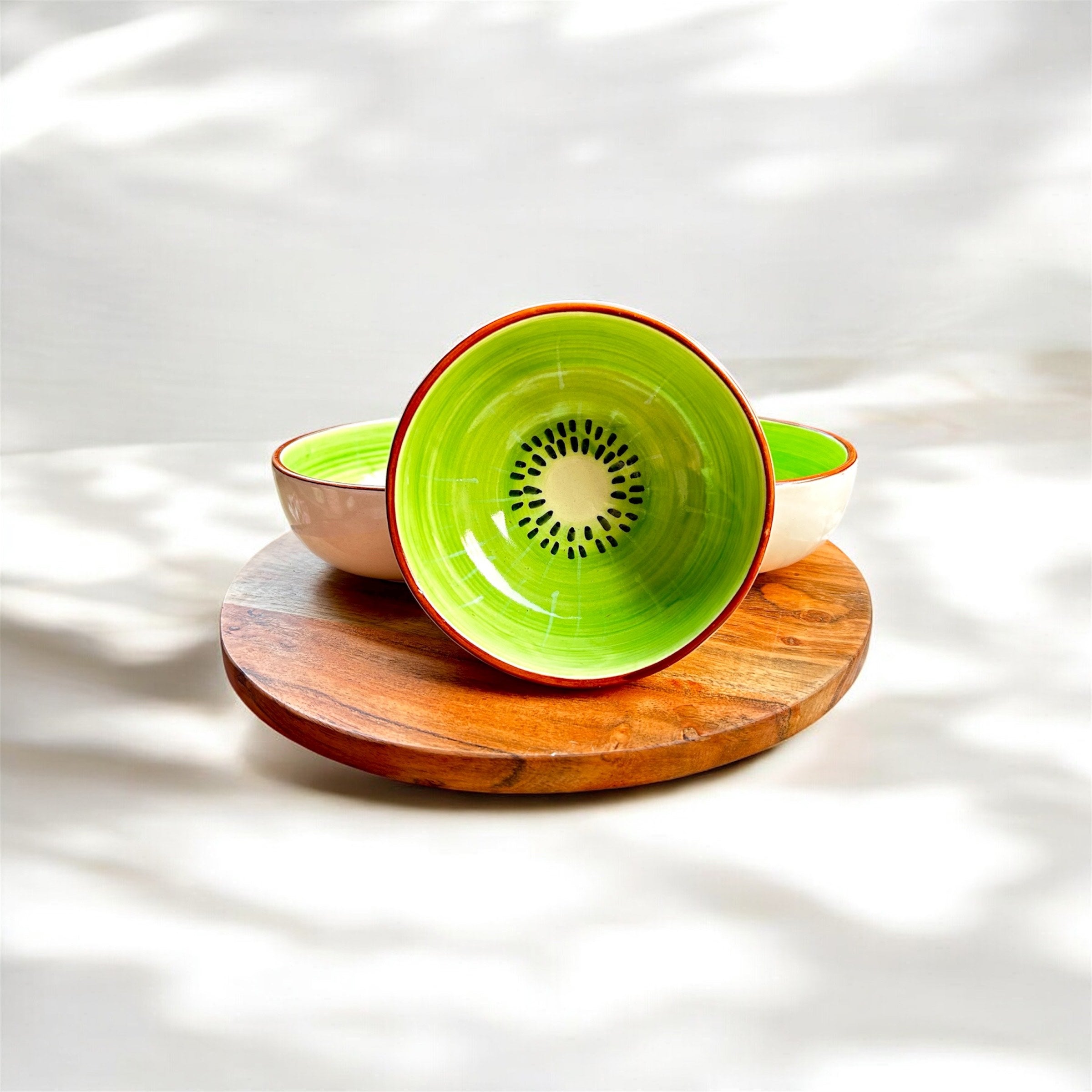 Kiwi Splash Handcrafted Ceramic Bowl