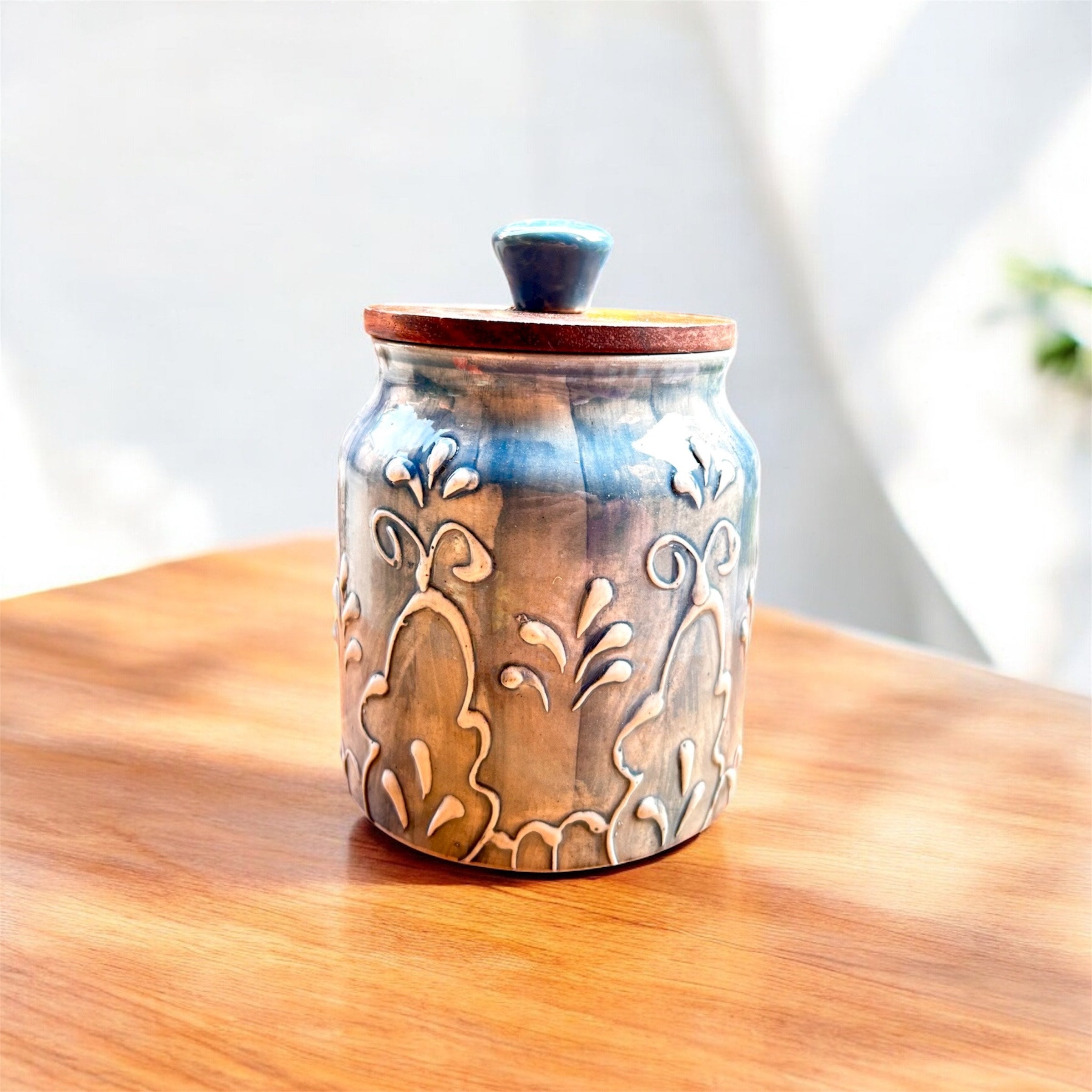 Smoky Grey Handcrafted Ceramic Jar