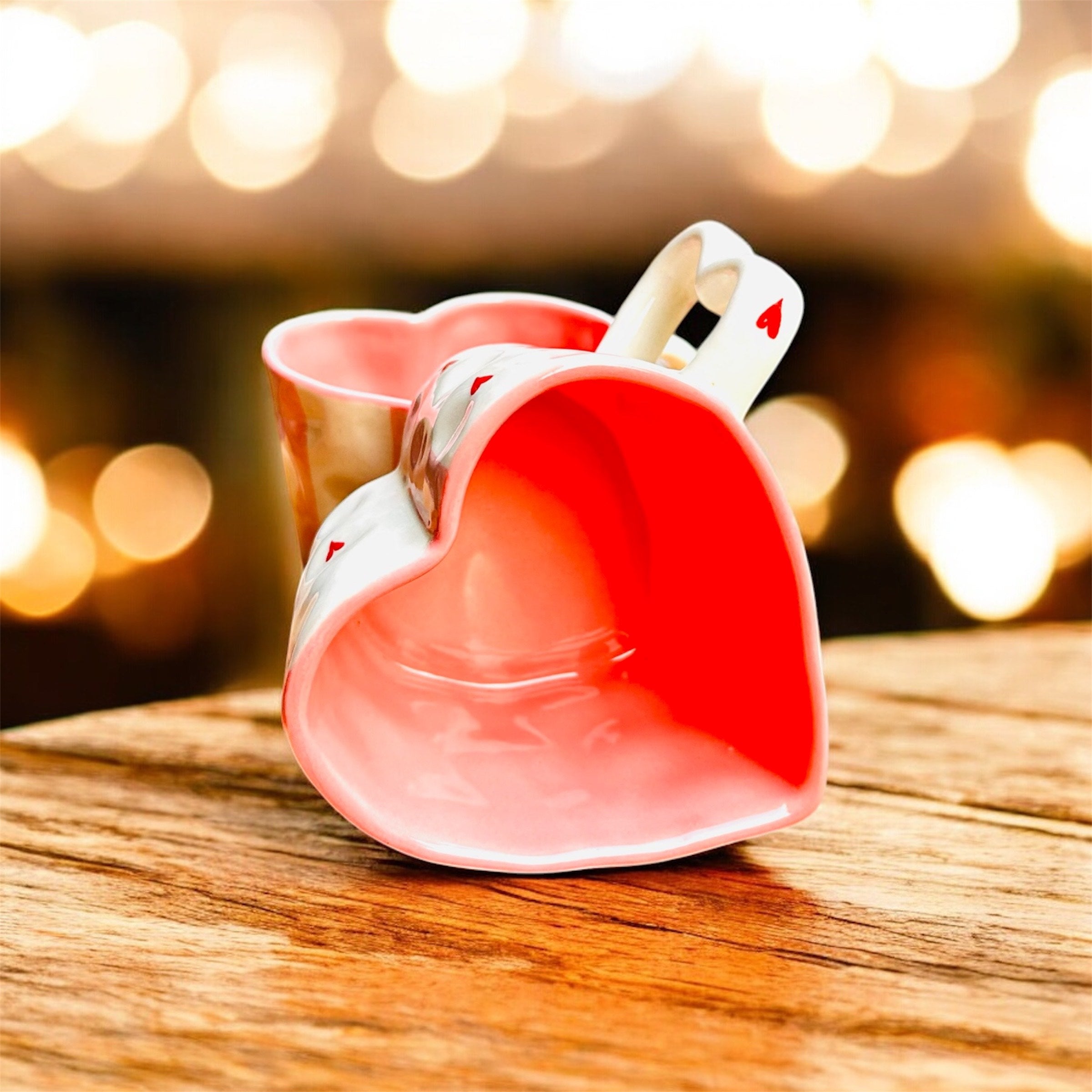 Blush Heart Mug — Handcrafted Heart-Shaped Ceramic Mug