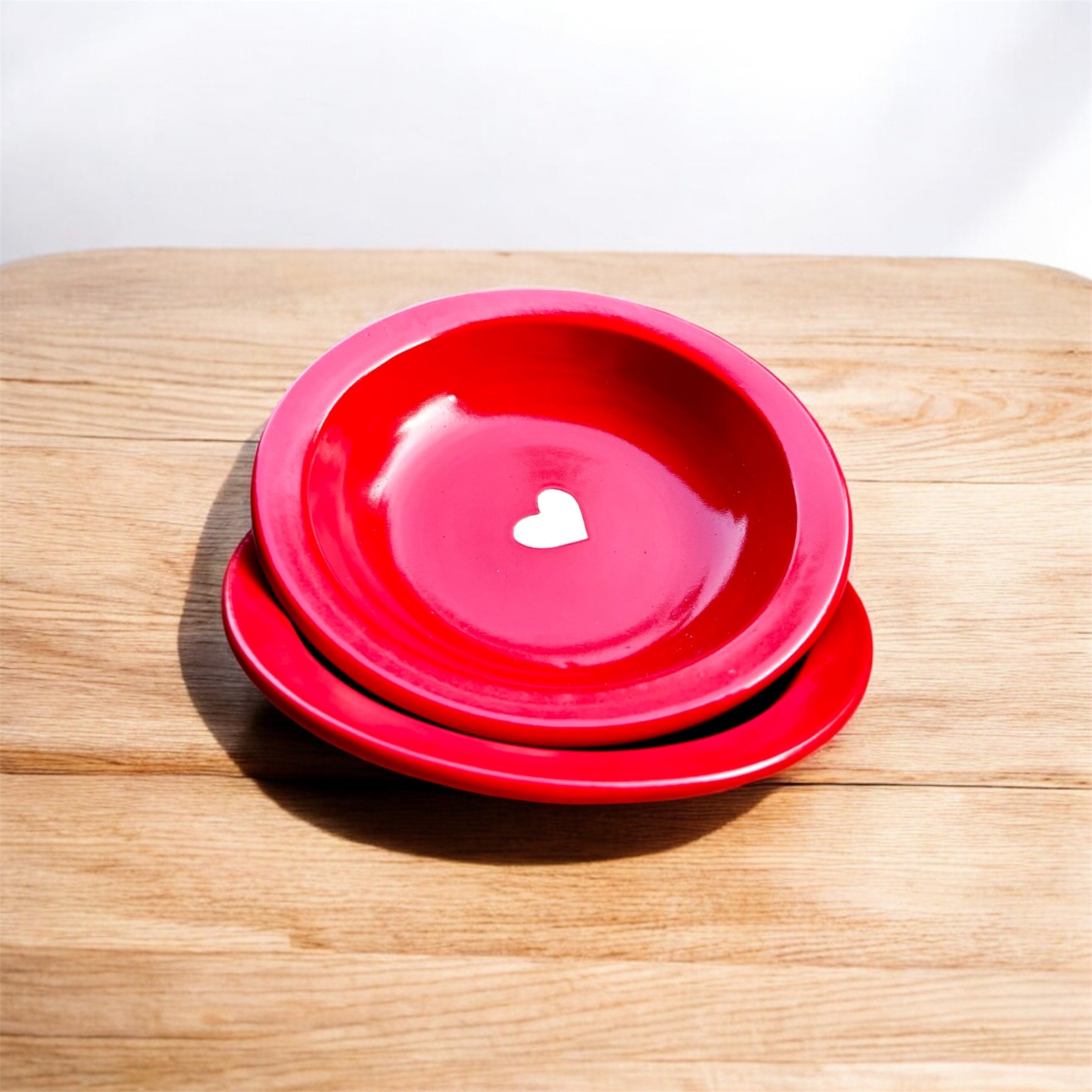 Scarlet Heart Ceramic Pasta Plate ❤️ (1 Pc.)