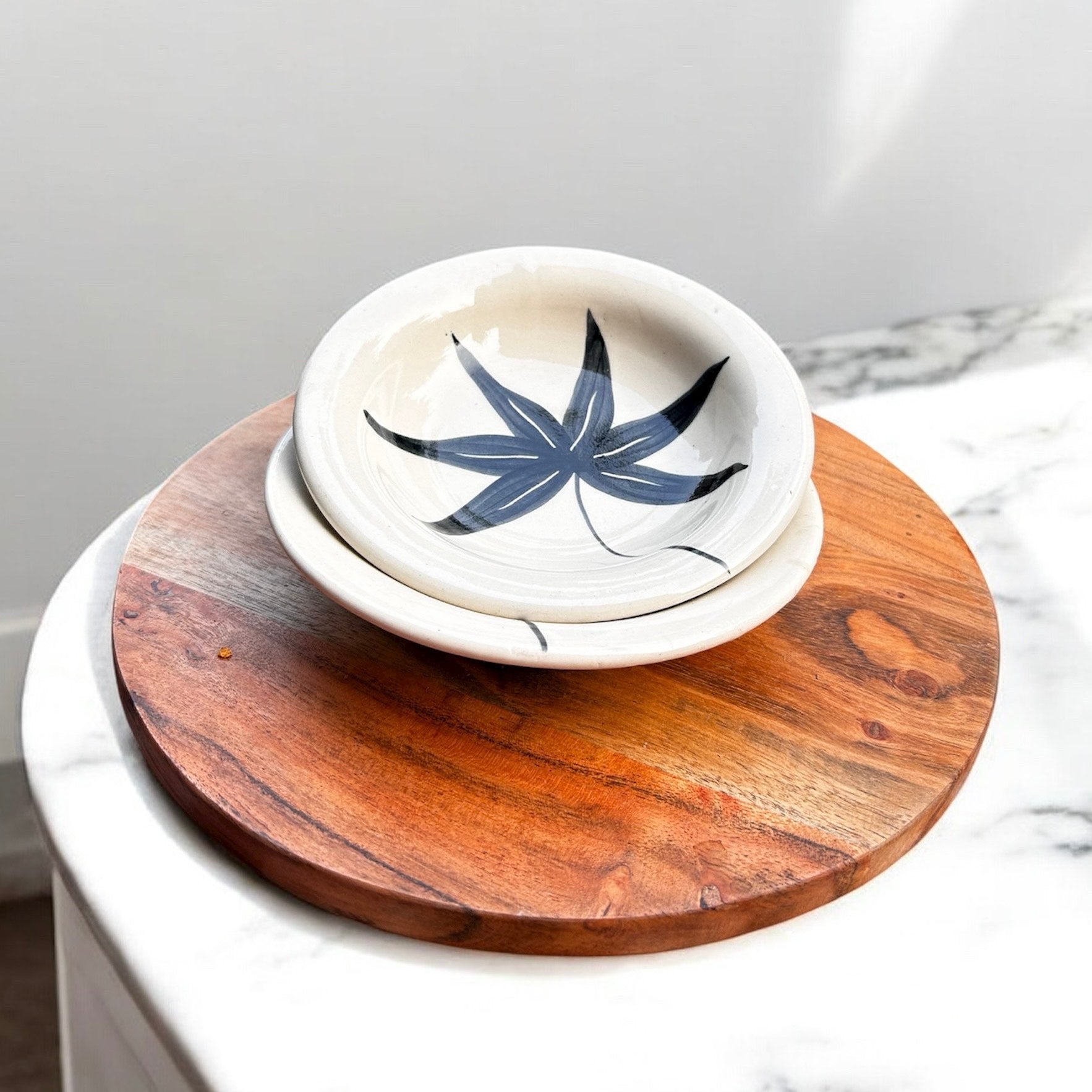 Blue Petal Handcrafted Ceramic Pasta Plate ( 1 Pc.)