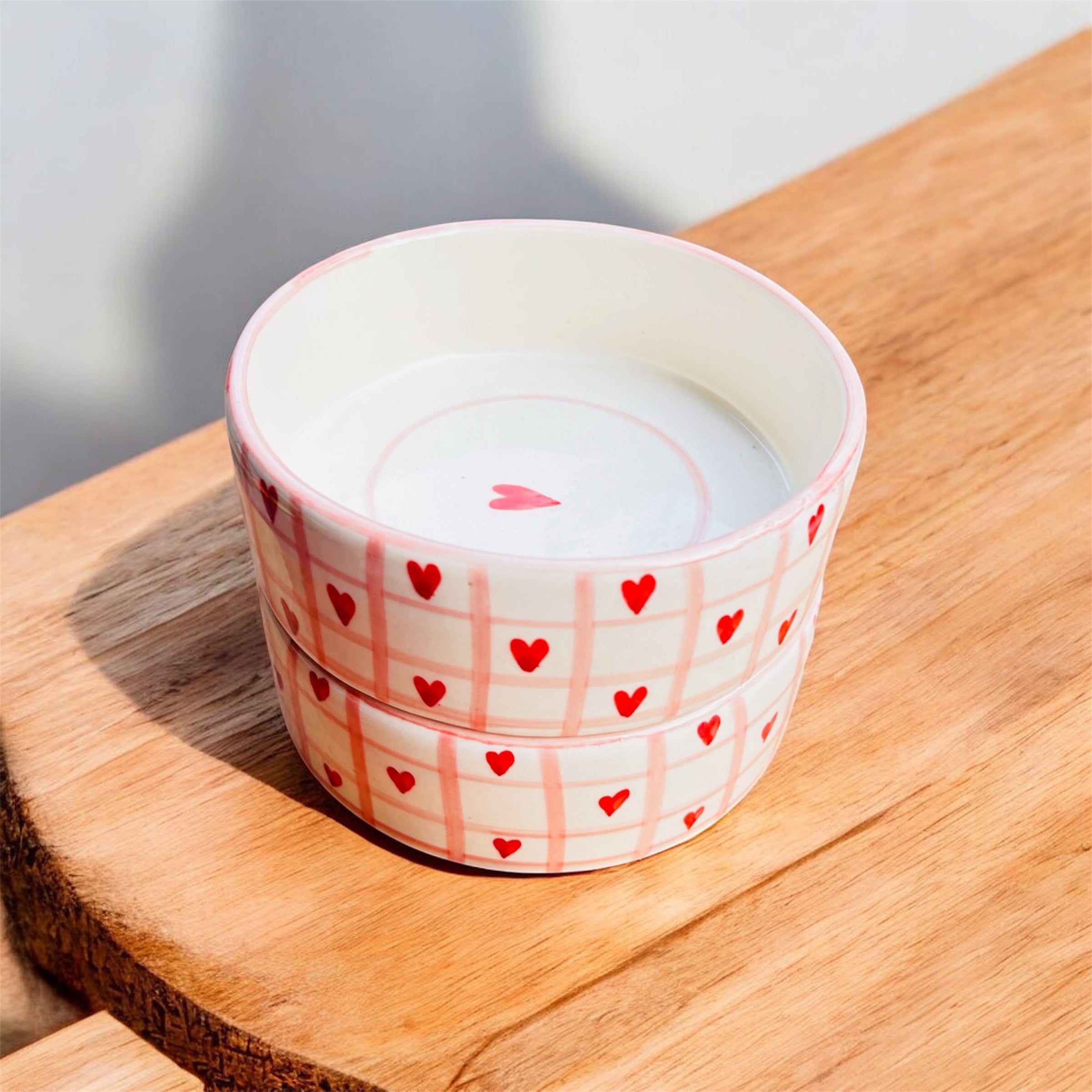 Red Hearts Ceramic Snack & Dessert Bowls (1 Pc.)