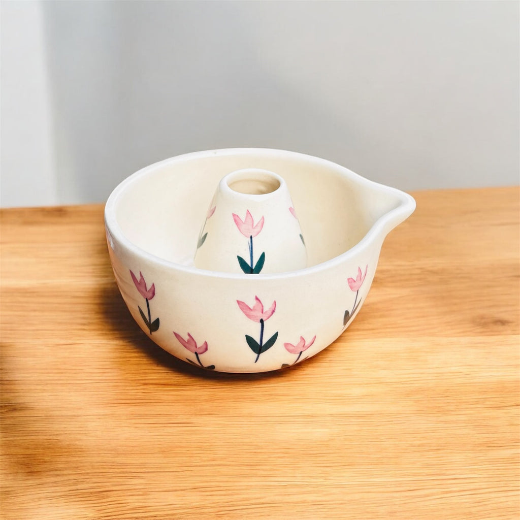 Pink Blossom Handcrafted Ceramic Matcha Set