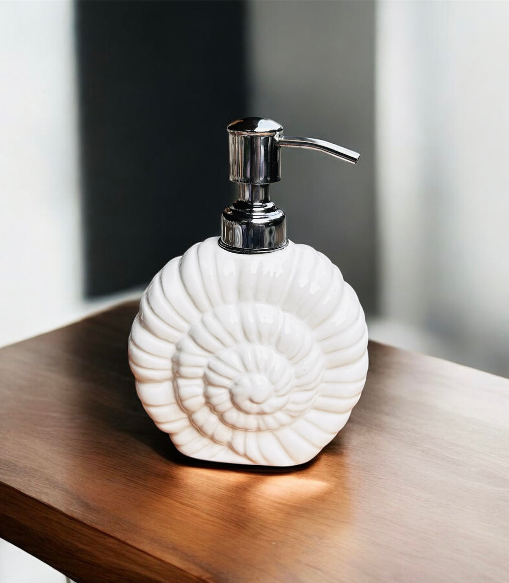 White Seashell Ceramic Bathroom Set (3-Piece)