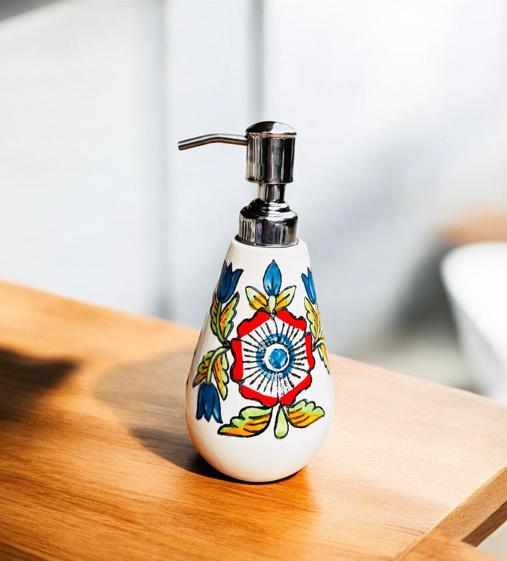 Vintage Bloom Handcrafted Ceramic Bathroom Set (Set of 3)