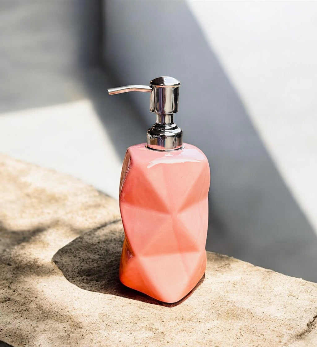 Blush Geometry Ceramic Bathroom Set (3-Piece Set)