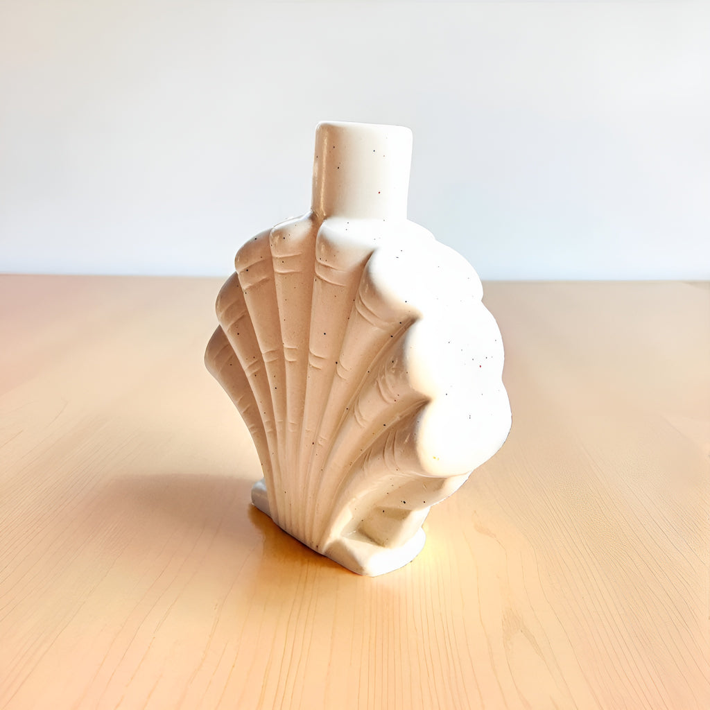 Coastal Calm Shell Ceramic Vase
