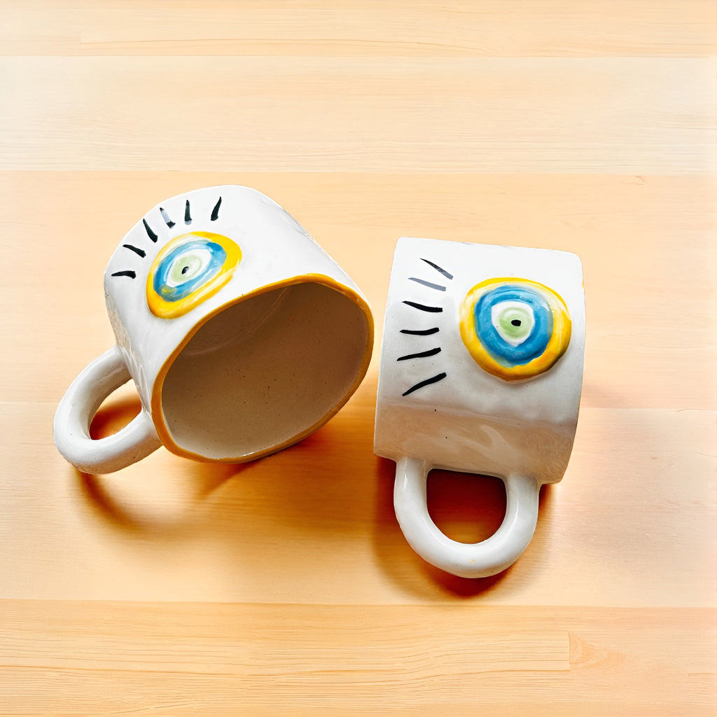 Nazar Charm Handcrafted Ceramic Tea/Coffee Mug Set