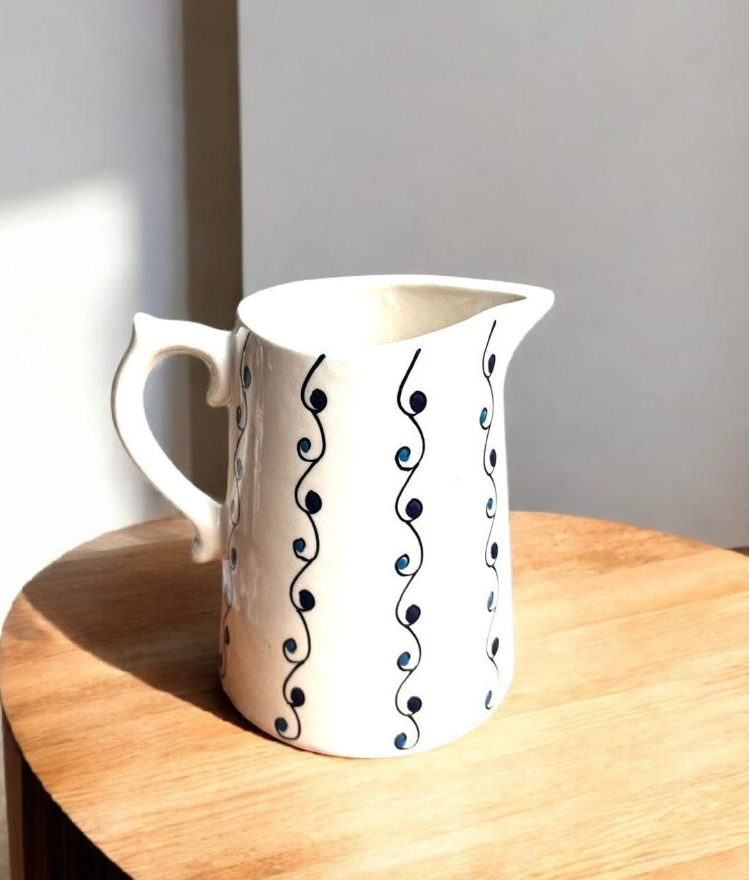 Indigo Swirl Handcrafted Ceramic Jug