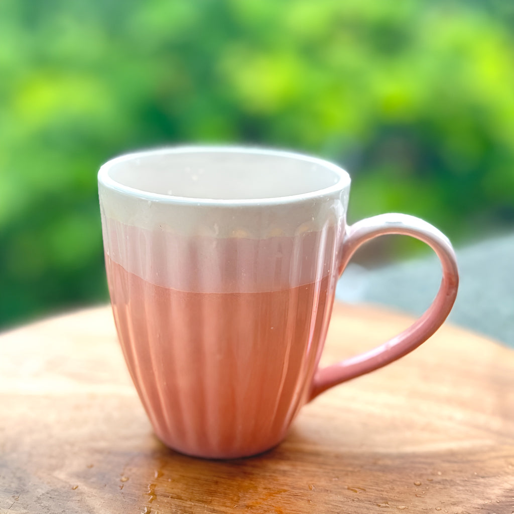 Blush Bloom Dual Tone Ceramic Mug- Set of 2