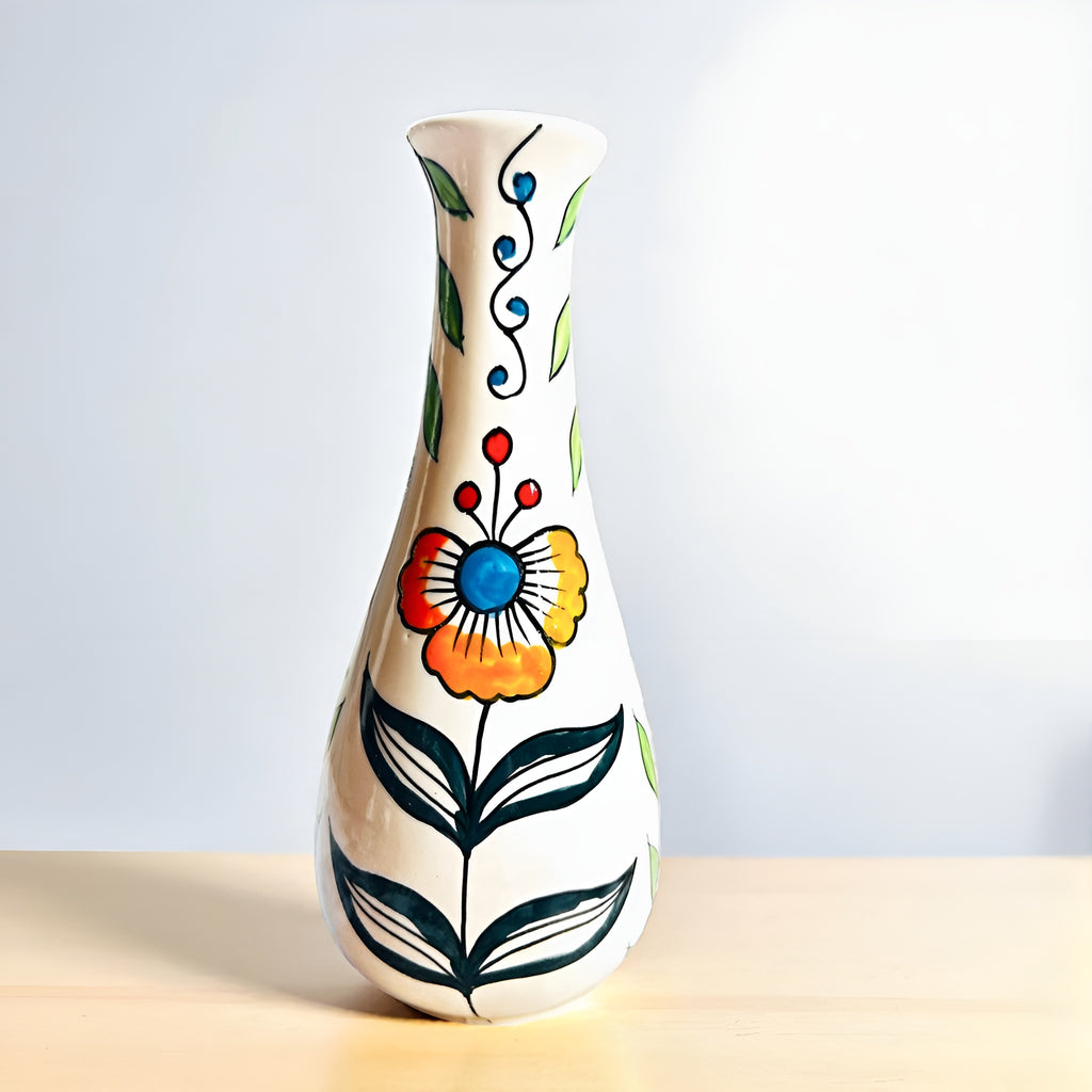 BloomTrail Hand-Painted Ceramic Vase