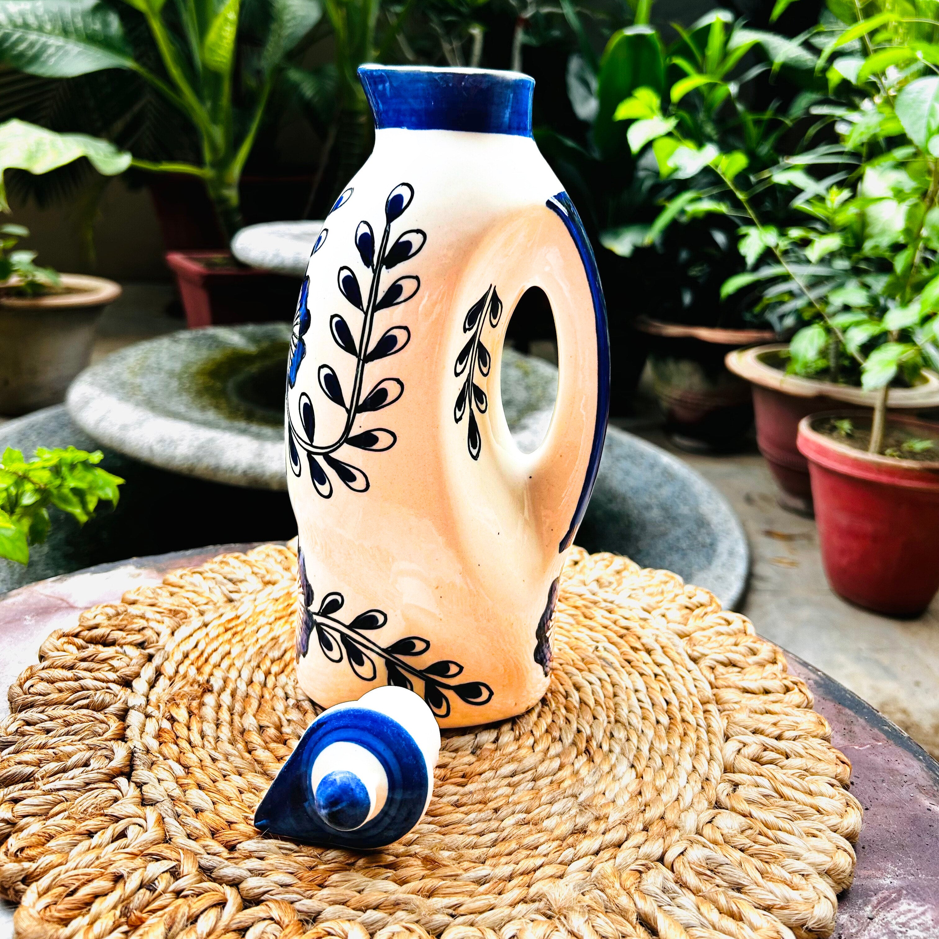 BlueLeaf Hollow Handle Bottle with Floral Design