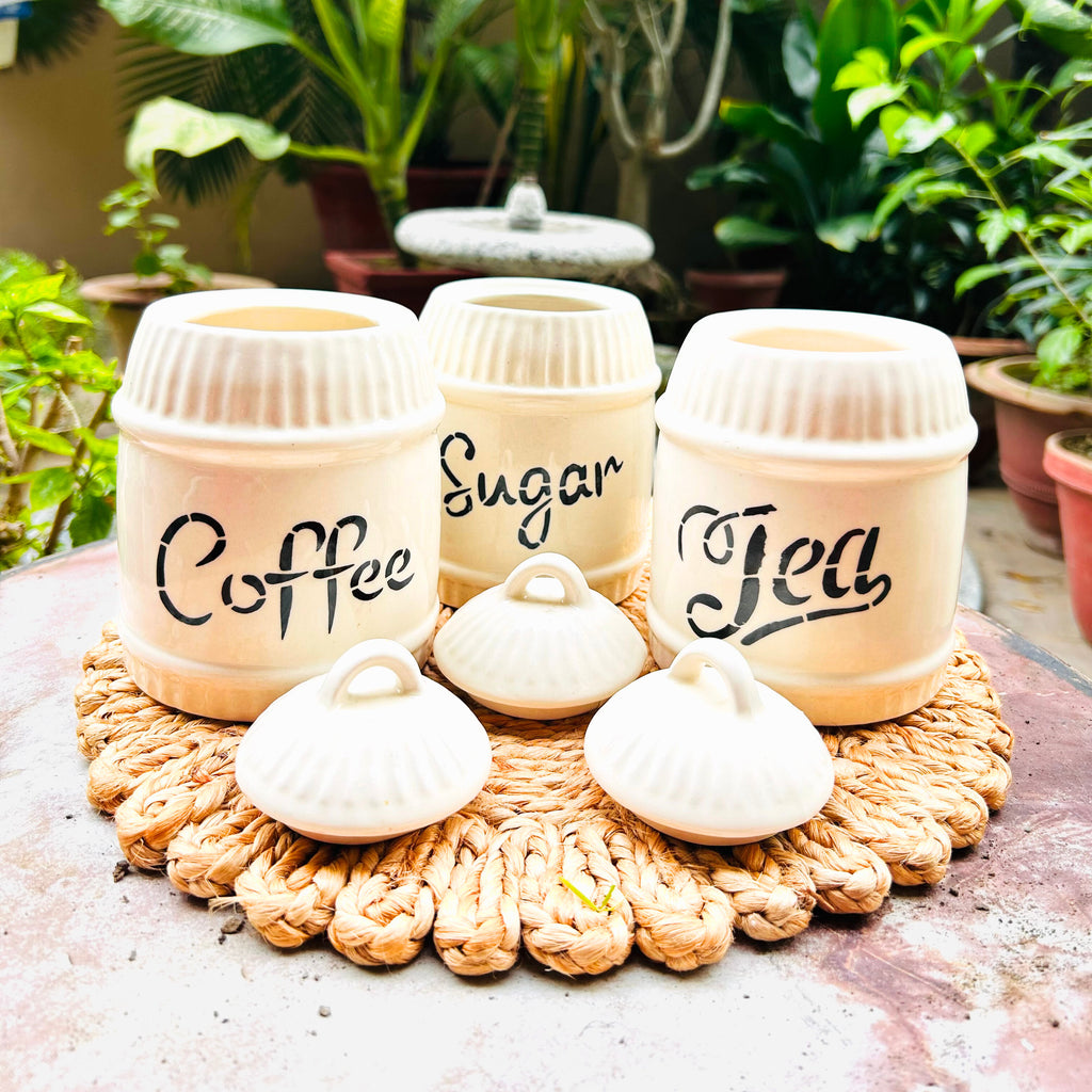 The Perfect Trio | Handmade Ceramic Coffee Tea Sugar Jars Set
