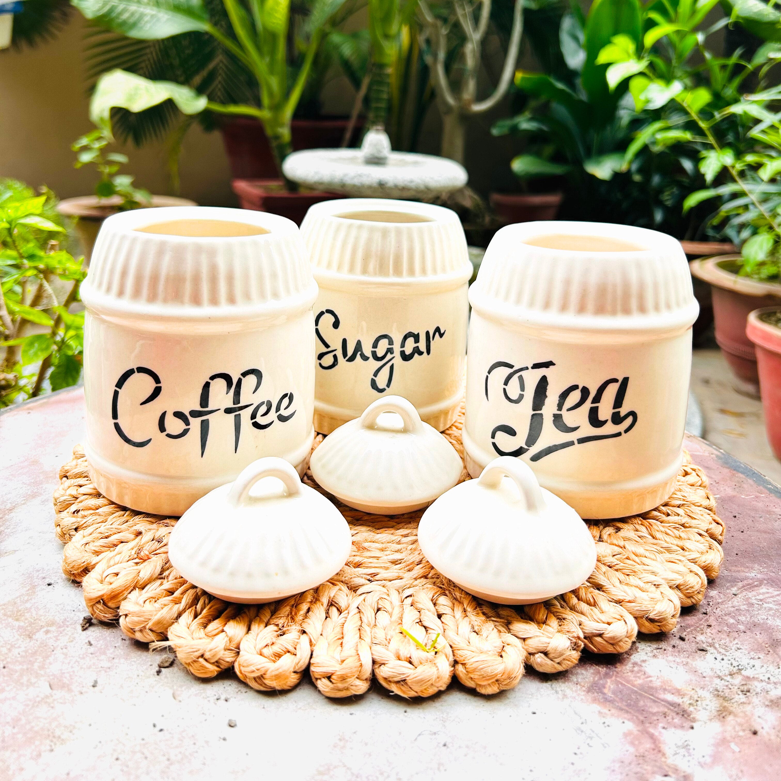 The Perfect Trio | Handmade Ceramic Coffee Tea Sugar Jars Set